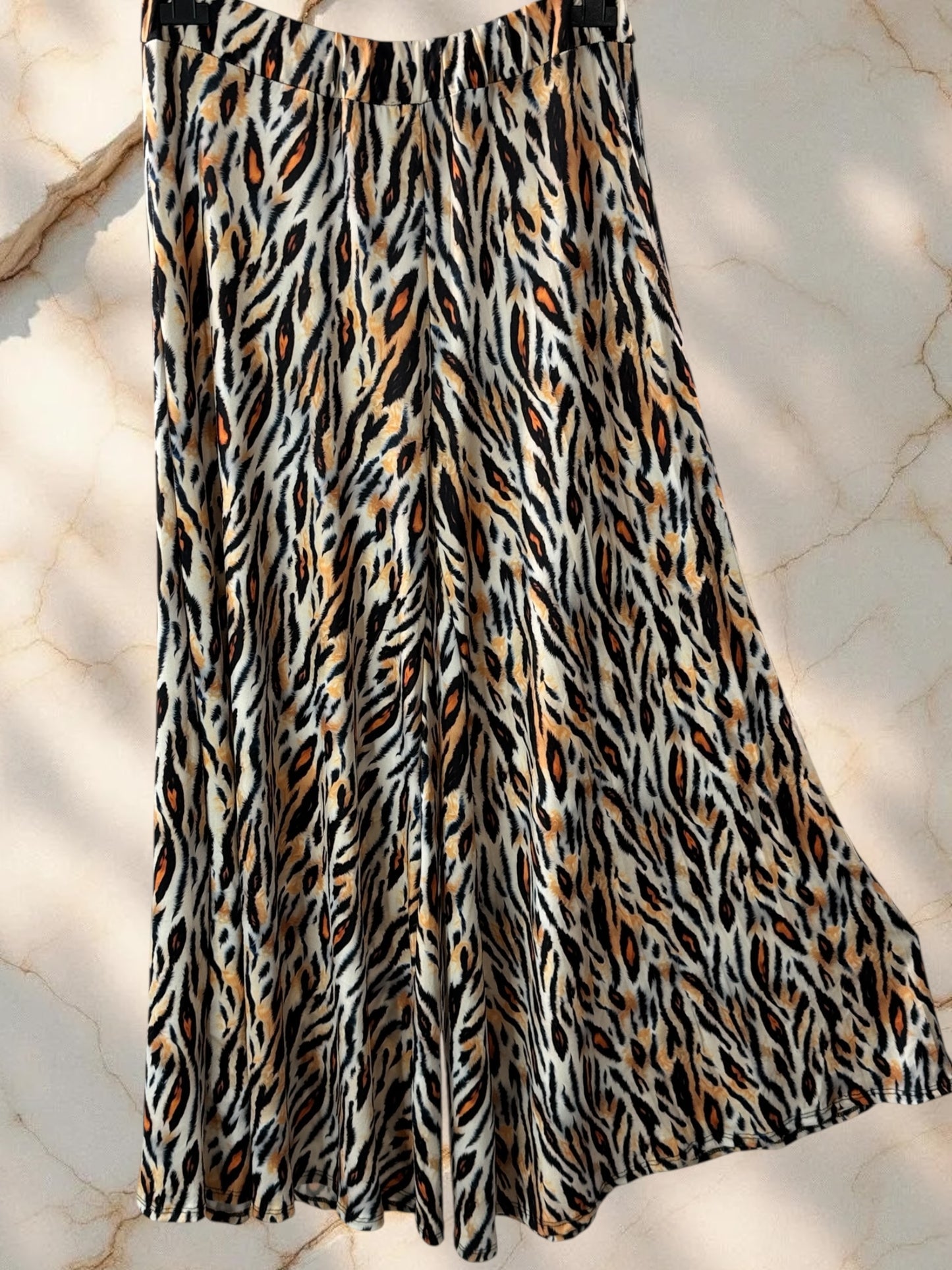 MAXIME - PANTALON PALAZZO MOTIF ANIMALIER TAILLE 46 A 54