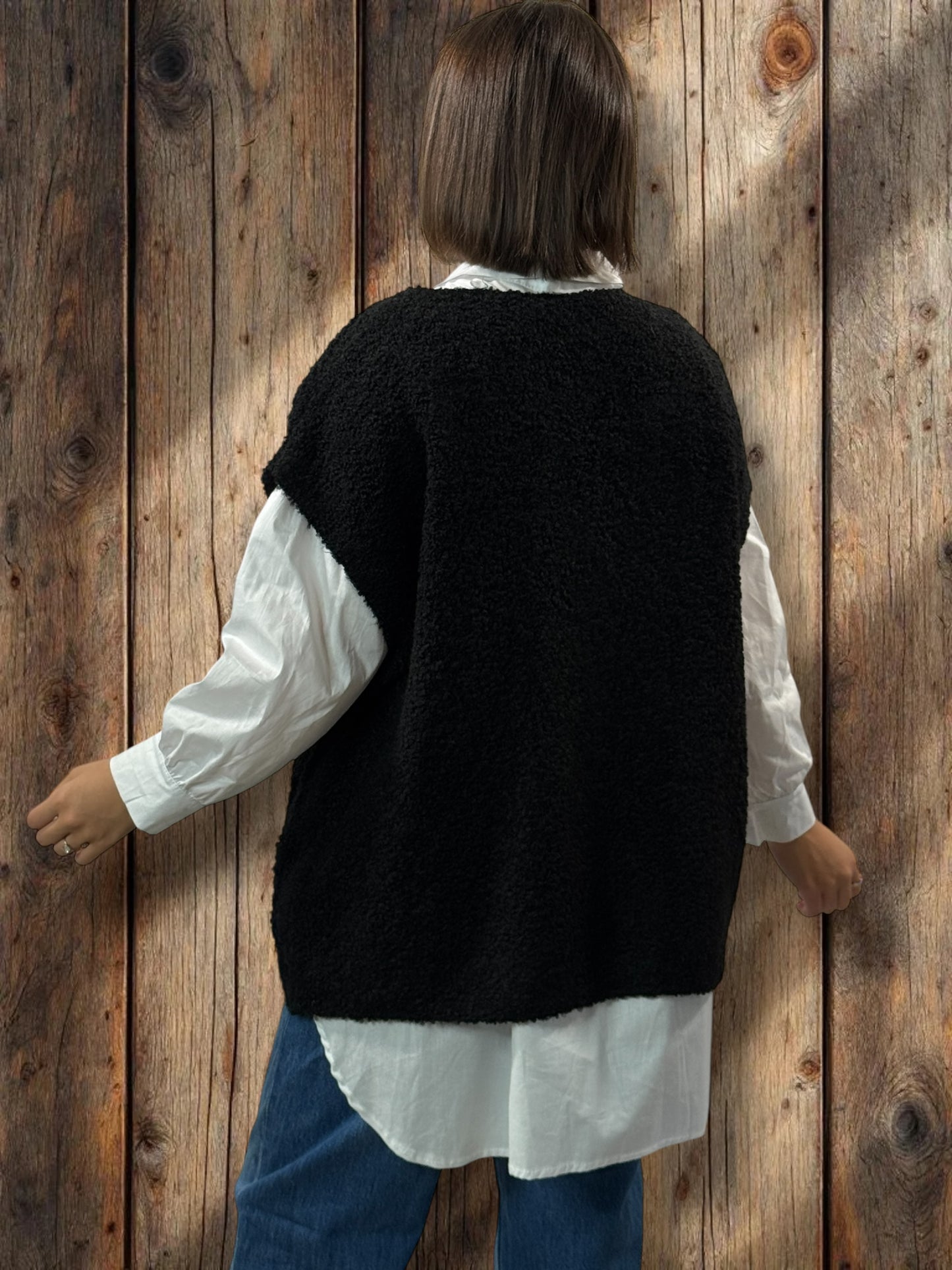 MARVIN - GILET NOIR SANS MANCHE JUSQU'A LA TAILLE 54/56