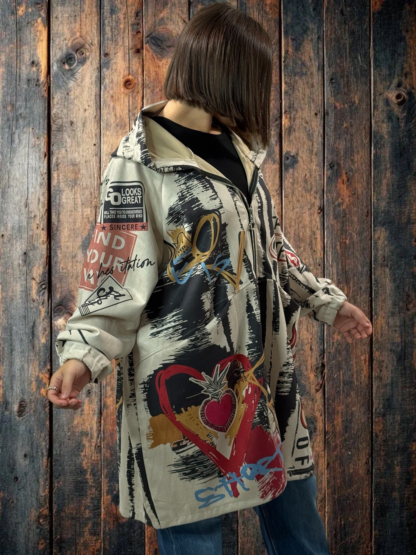 ADDICT - VESTE ASPECT DAIM A MOTIF JUSQU'A LA TAILLE 54