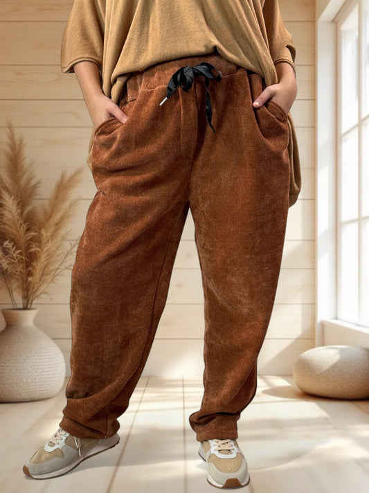 LEON - PANTALON EN VELOURS ROUX TAILLE 44 A 50/52