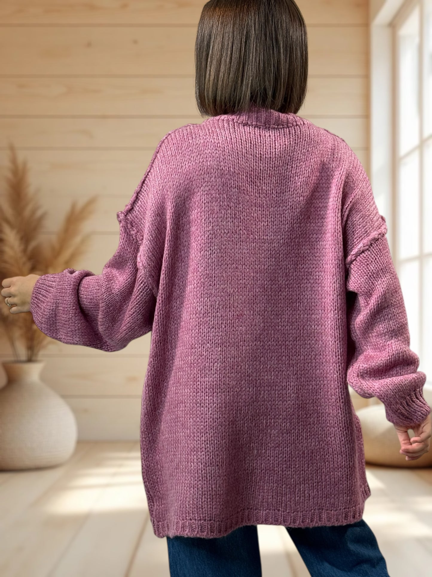 NATHY - PULL OVERSIZE LILAS JUSQU'A LA TAILLE 54