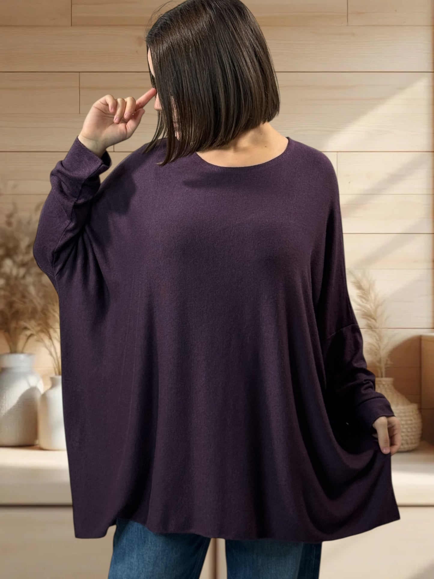 CAPRIO - PULL RAISIN EN MAILLE FLUIDE JUSQU'A LA TAILLE 54