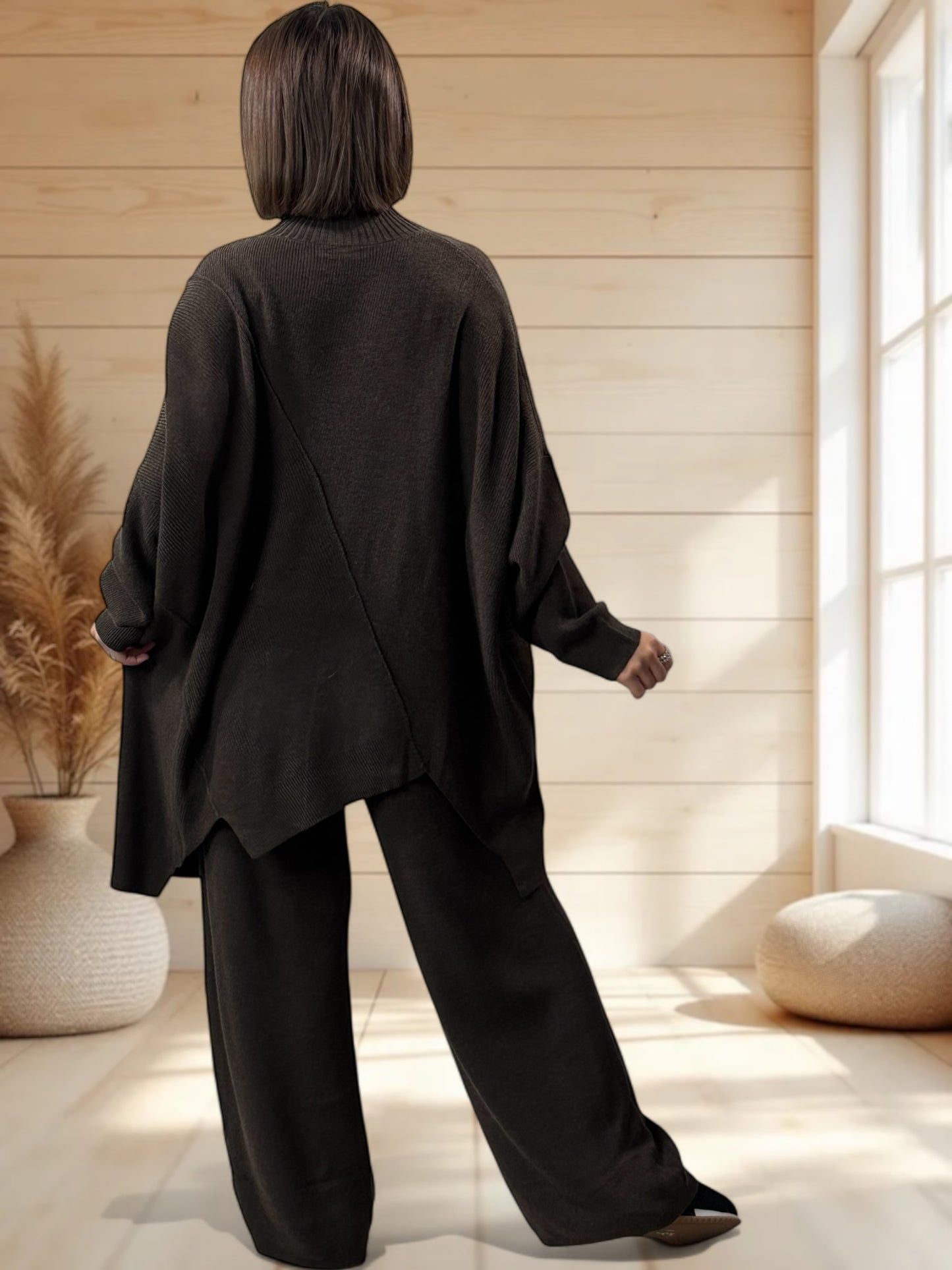 CLOE - ENSEMBLE EN MAILLE CHOCO JUSQU'A LA TAILLE 50
