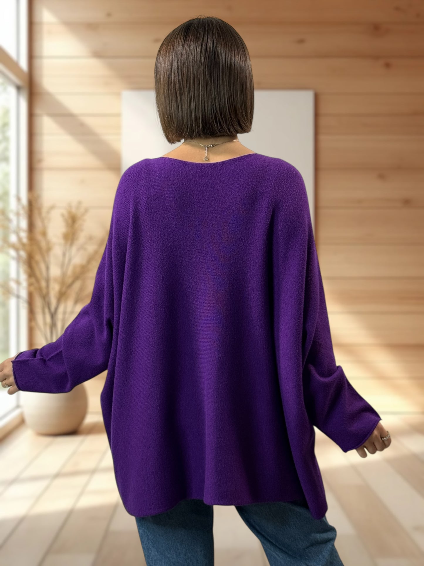 PALOMA - PULL OVERSIZE VIOLET JUSQU'A LA TAILLE 56