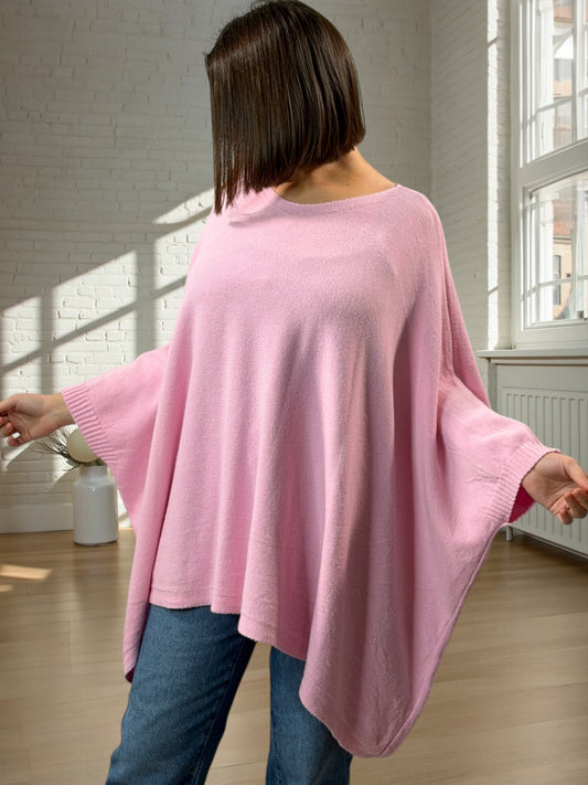 NICKO - PULL OVERSIZE ROSE JUSQU'A LA TAILLE 60