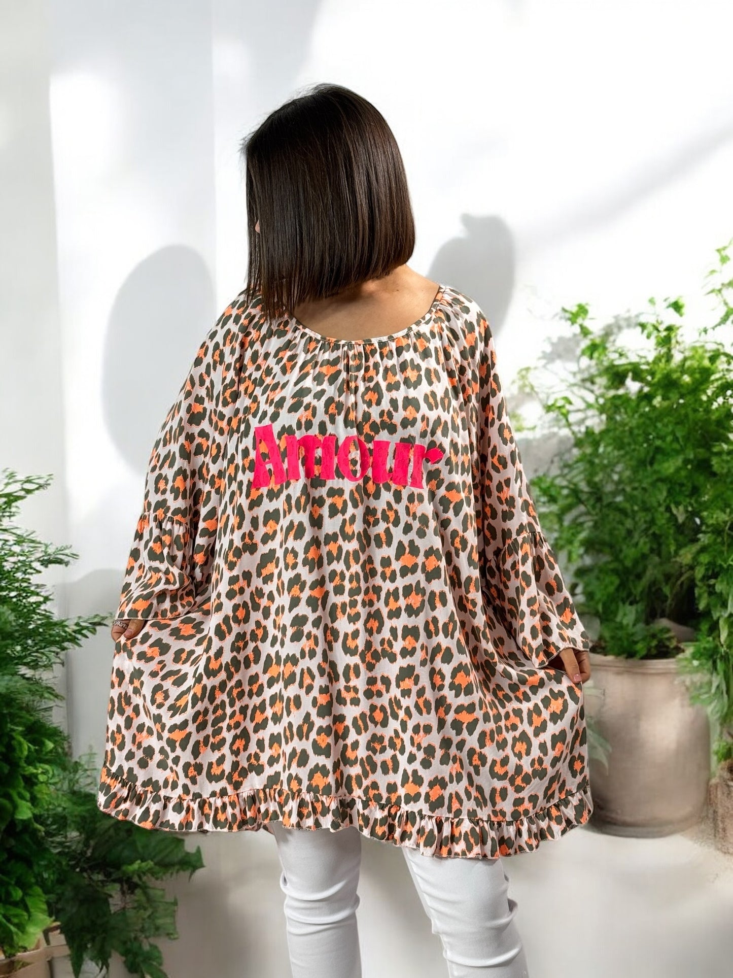 SAVANA - TUNIQUE LEOPARD KAKI JUSQU'A LA TAILLE 54