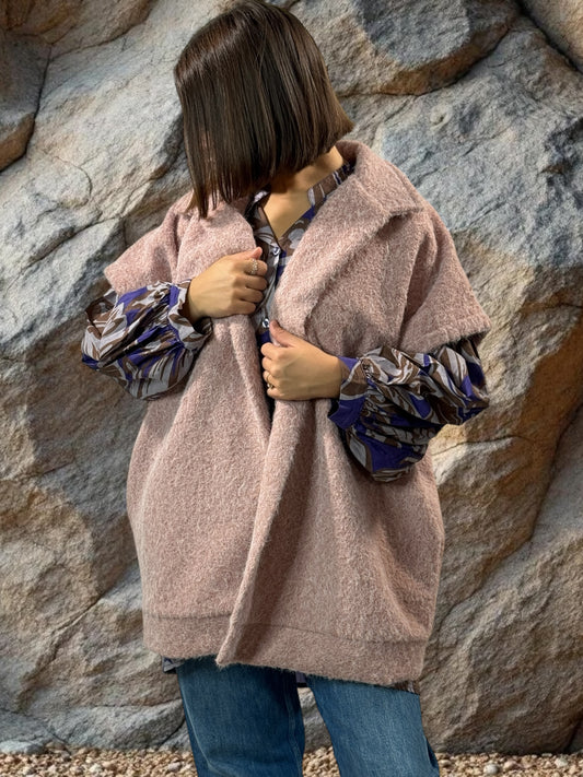 JACK - GILET ROSE SANS MANCHE AVEC COL JUSQU'A LA TAILLE 54