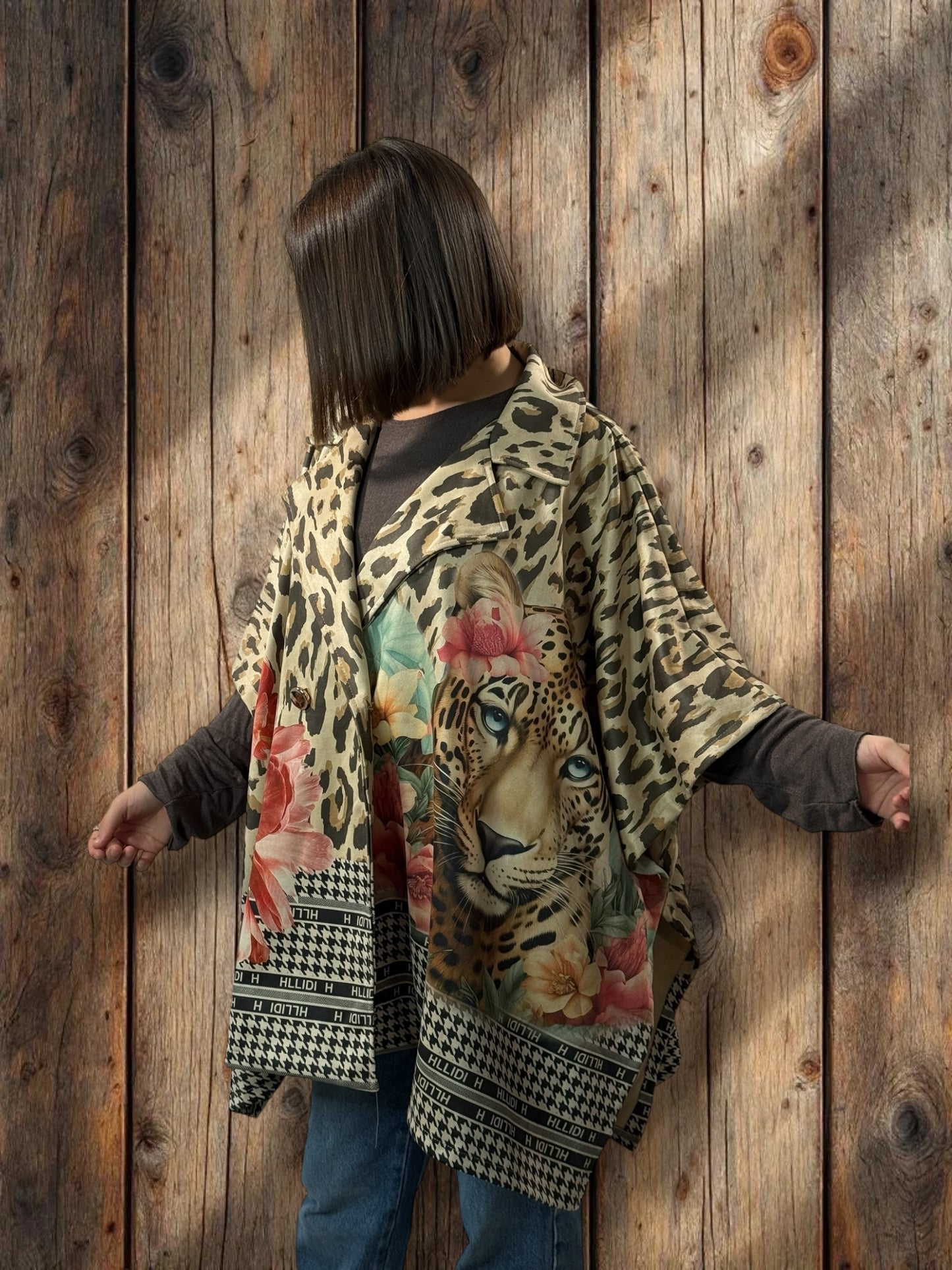 CEZANNE - VESTE CAPE EN SUEDINE JUSQU'A LA TAILLE 60