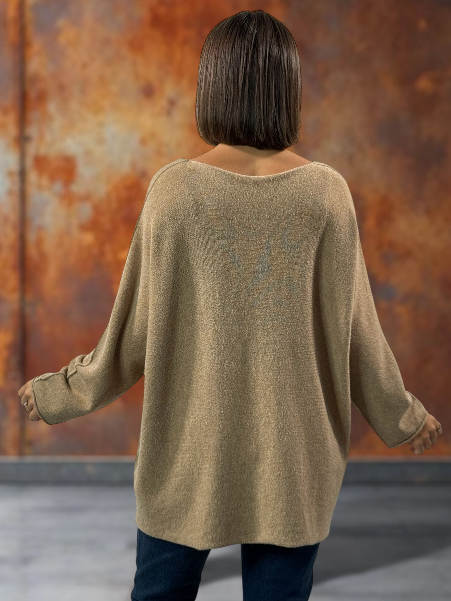 CELINE - PULL OVERSIZE CAMEL JUSQU'A LA TAILLE 52