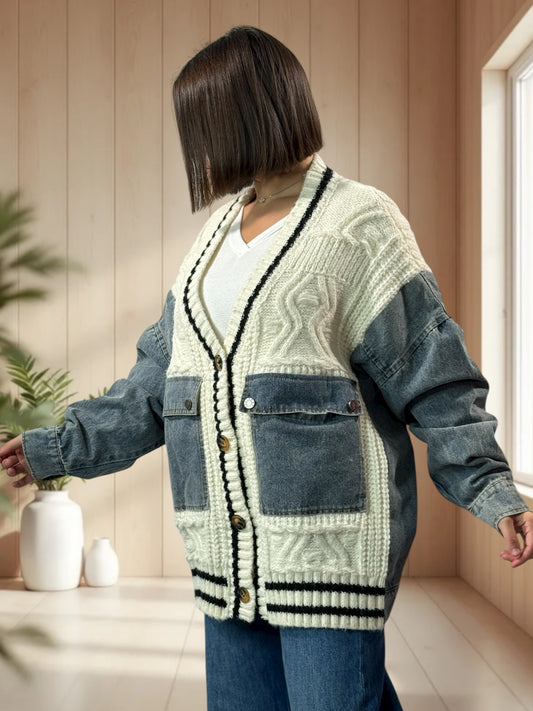 ARTURO - VESTE BLANC CASSE OVERSIZE AVEC JEAN JUSQU'A LA TAILLE 54/56