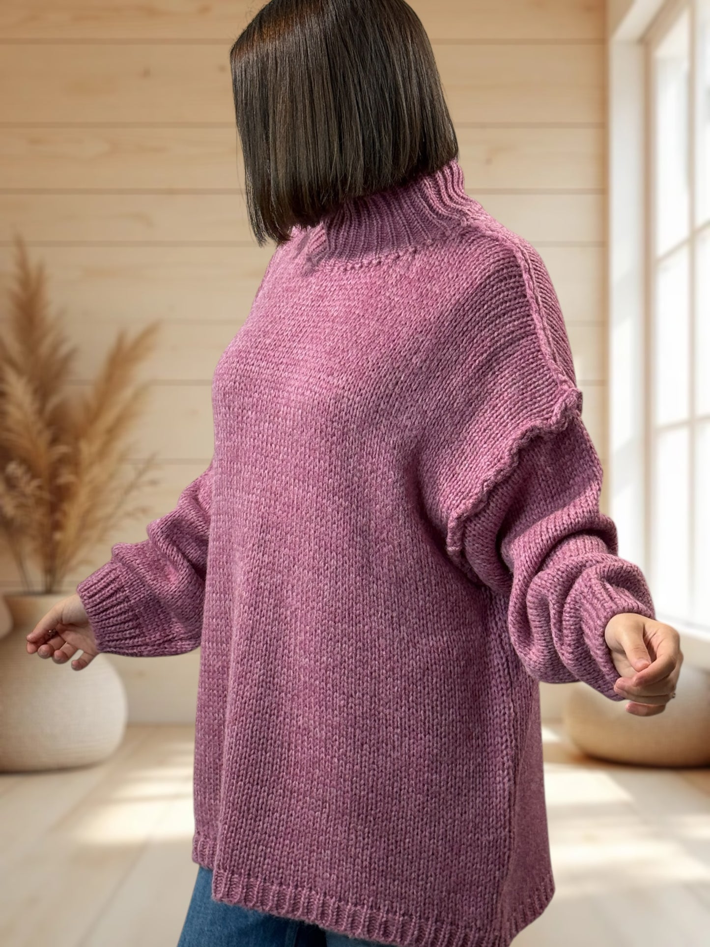 NATHY - PULL OVERSIZE LILAS JUSQU'A LA TAILLE 54