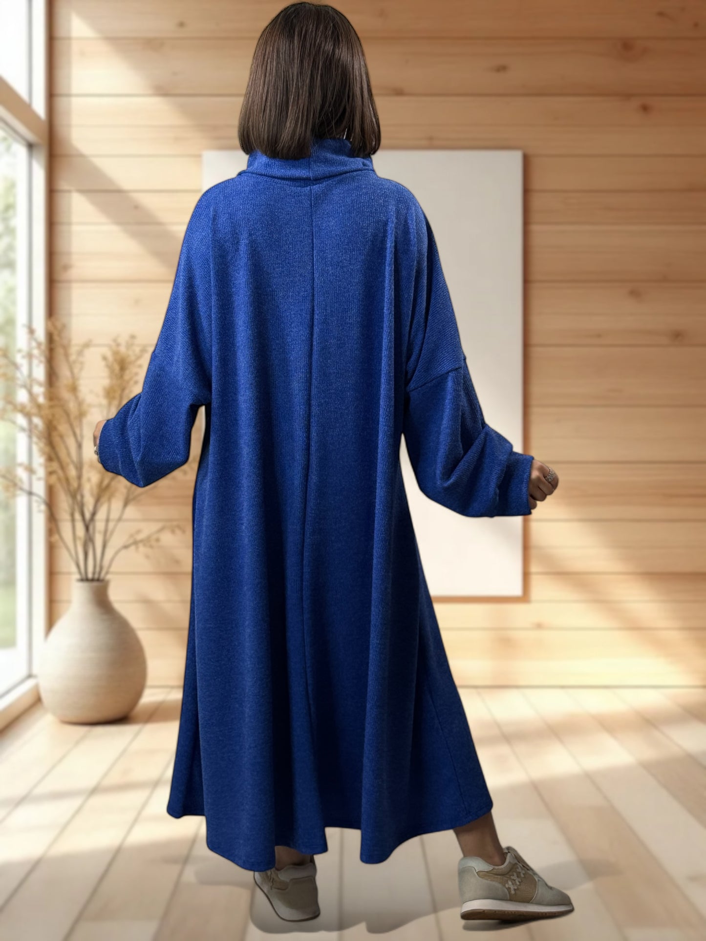 MILAN - ROBE OVERSIZE BLEU IMPERIAL JUSQU'A LA TAILLE 60