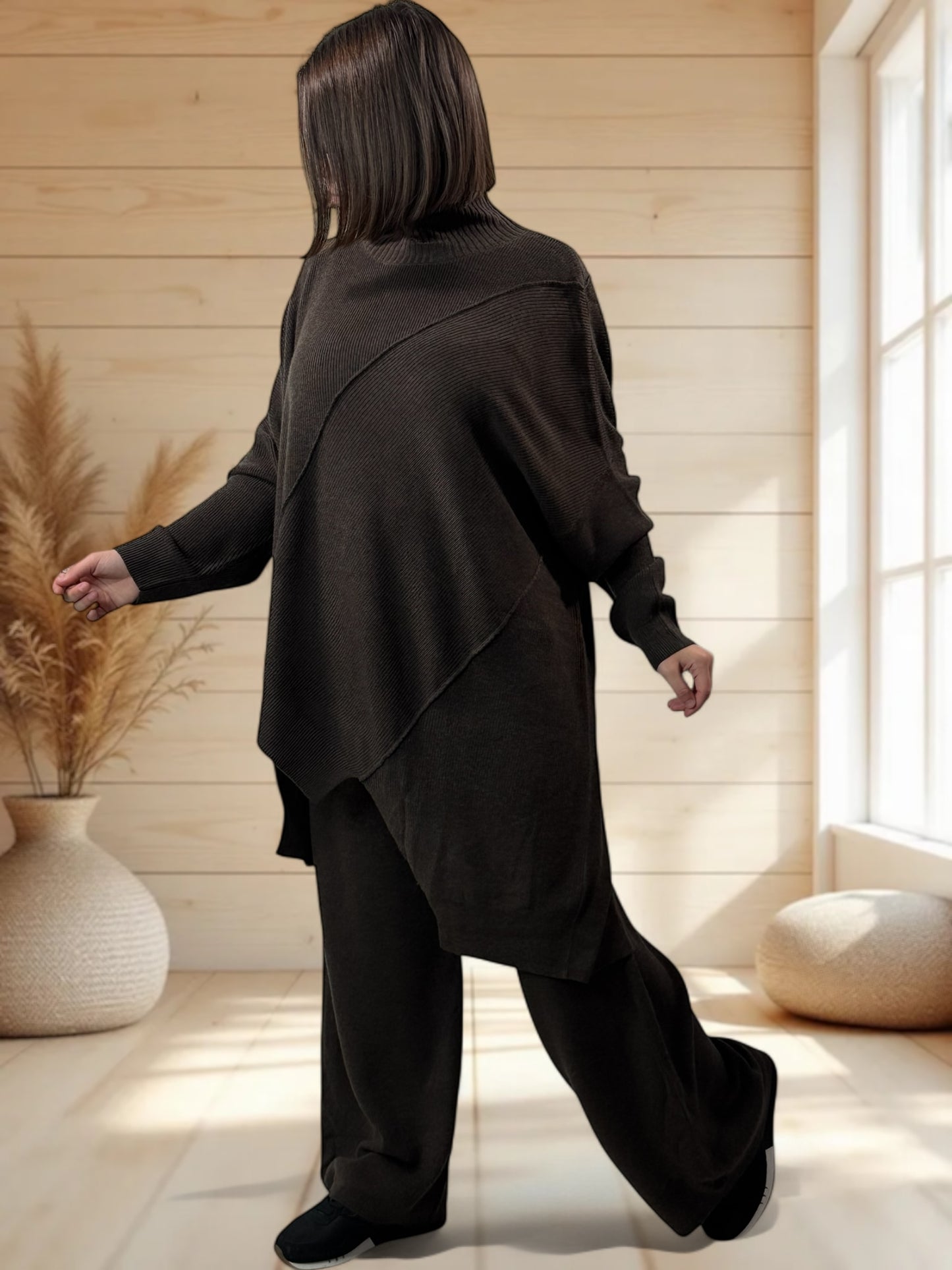 CLOE - ENSEMBLE EN MAILLE CHOCO JUSQU'A LA TAILLE 50