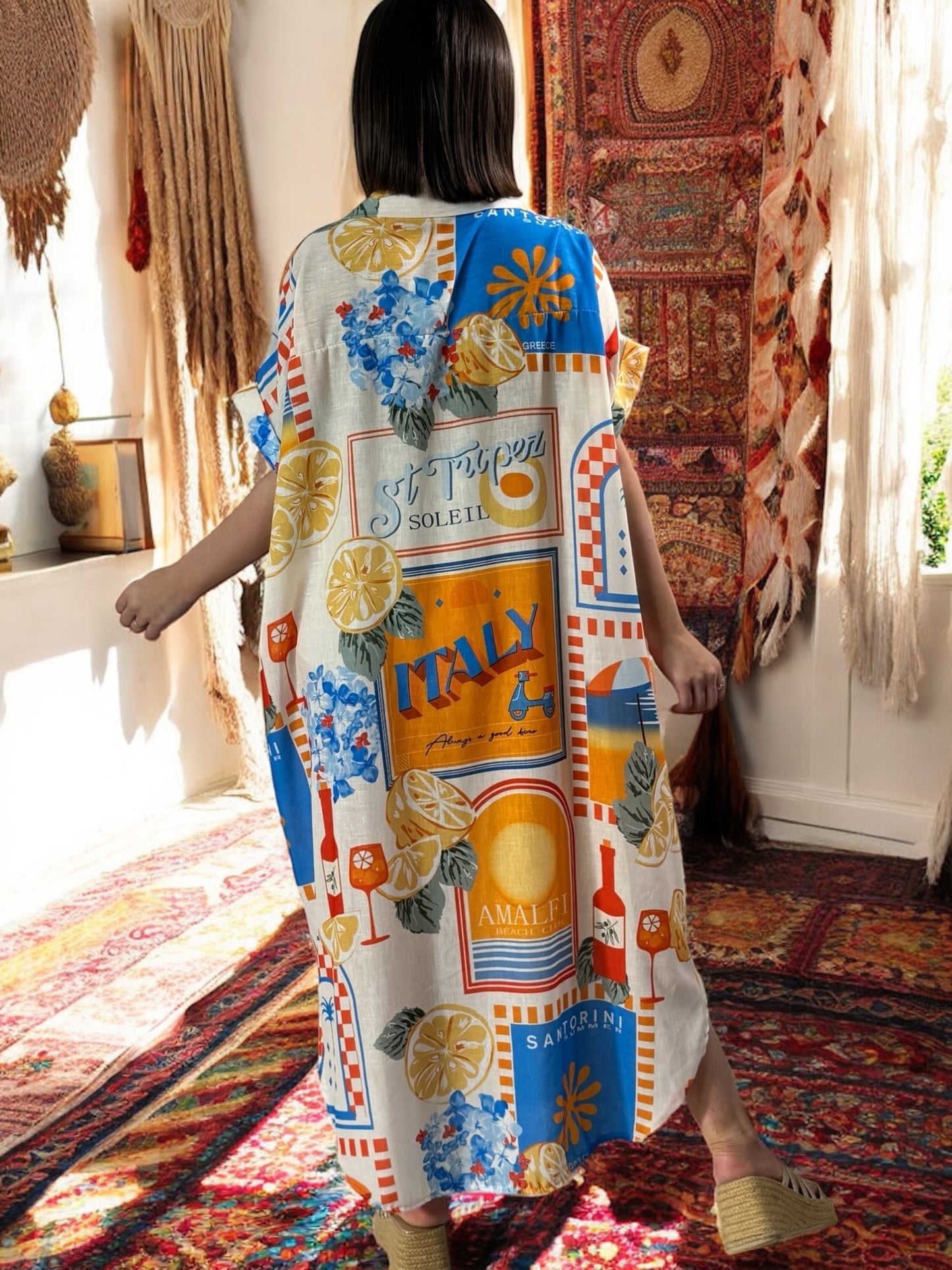 ITICA - ROBE OVERSIZE AVEC MOTIF JUSQU'A LA TAILLE 56