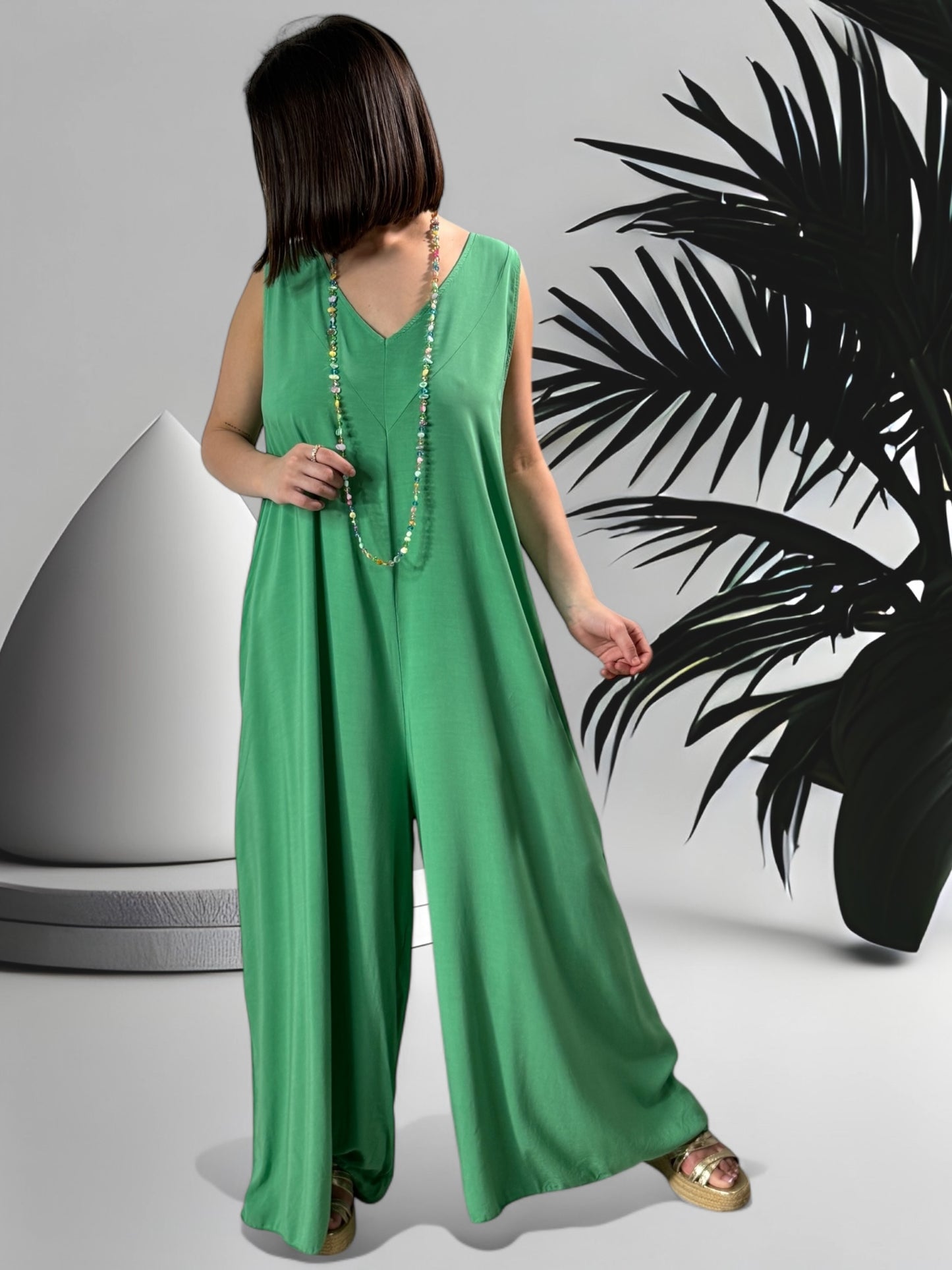 ALYSON - COMBI OVERSIZE FLUIDE VERTE JUSQU'A UNE TAILLE 50/52