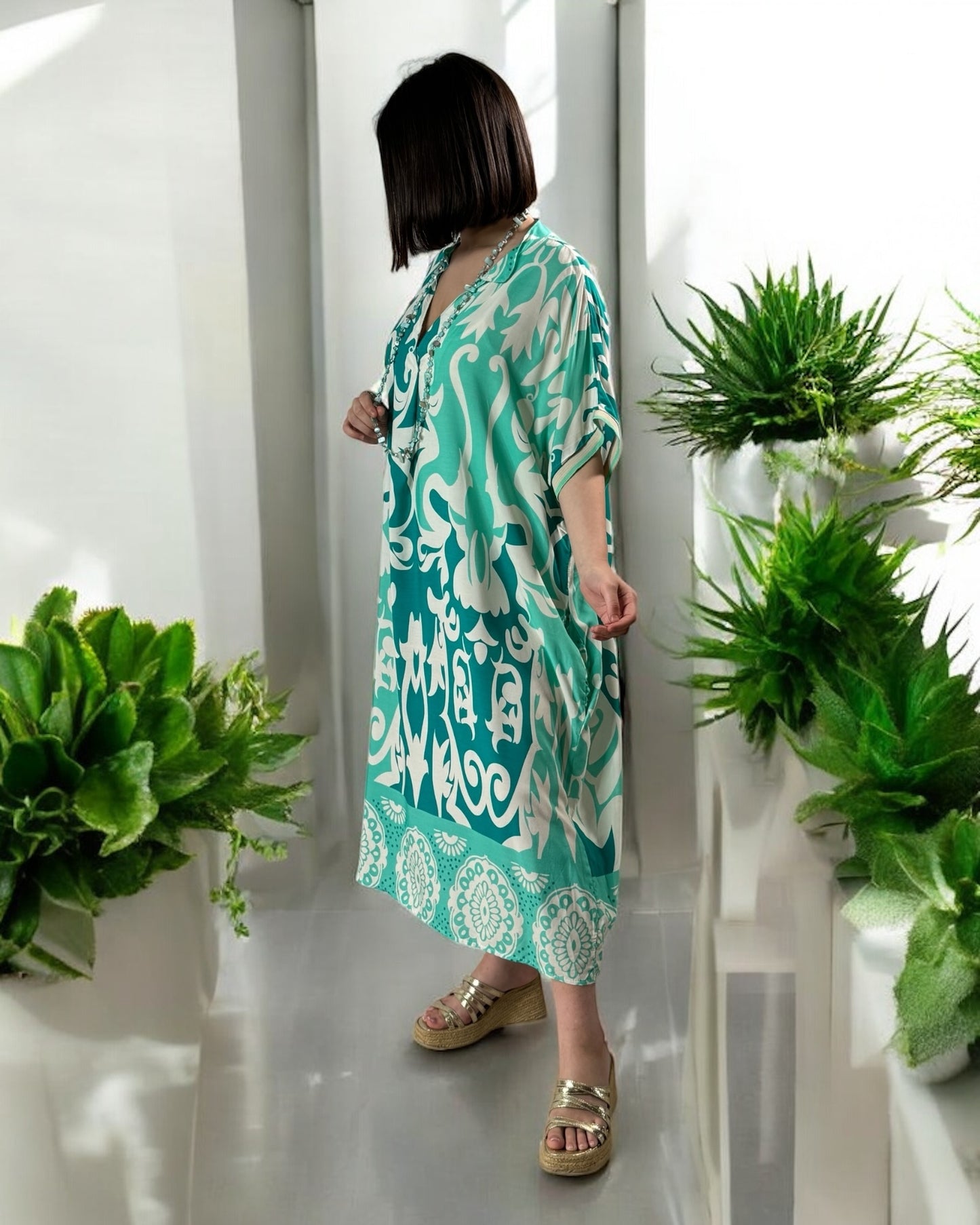 LALY - ROBE OVERSIZE MOTIF LAGON JUSQU'A LA TAILLE 54