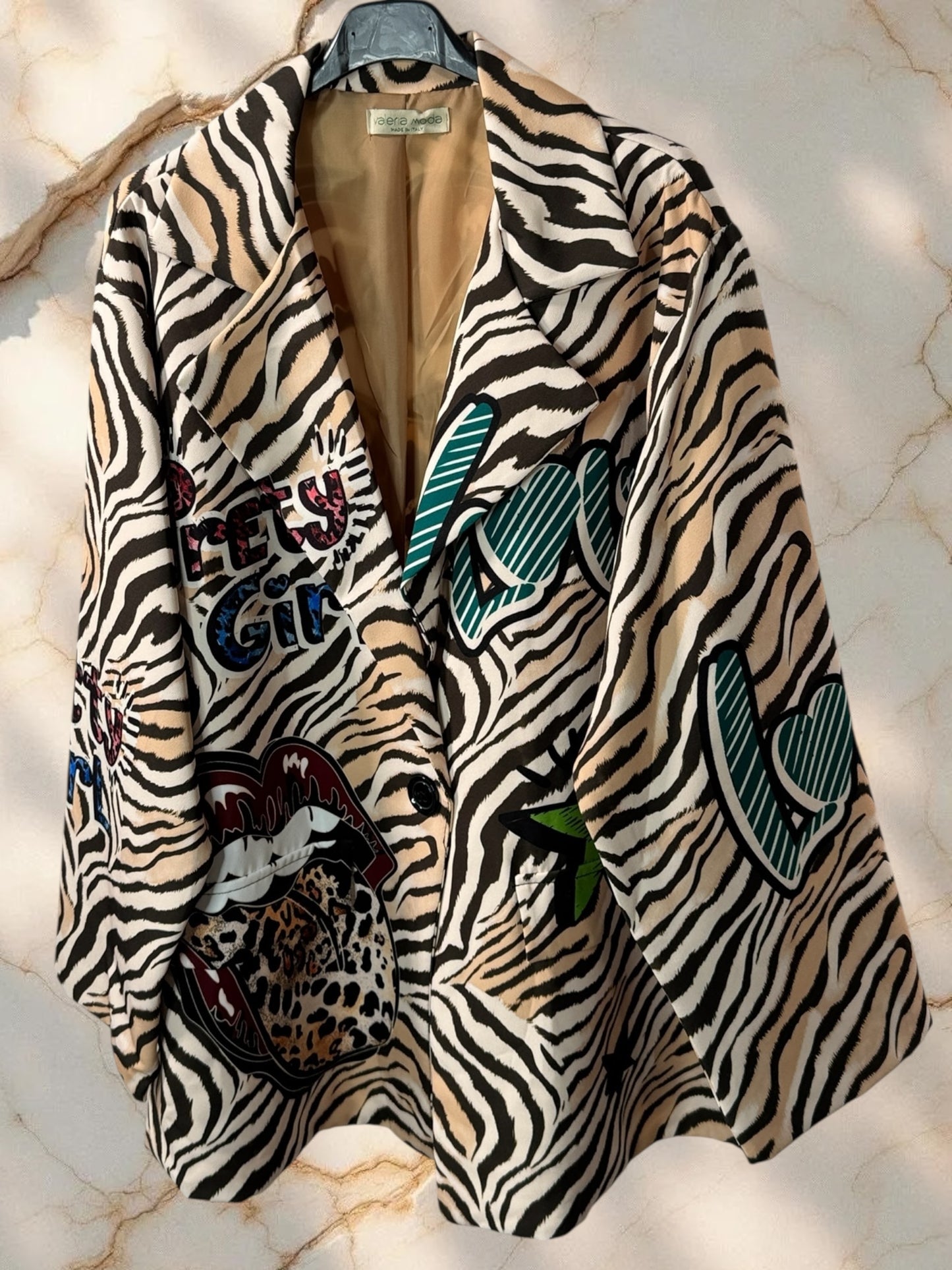 MARICAO - VESTE OVERSIZE A MOTIF JUSQU'A LA TAILLE 52