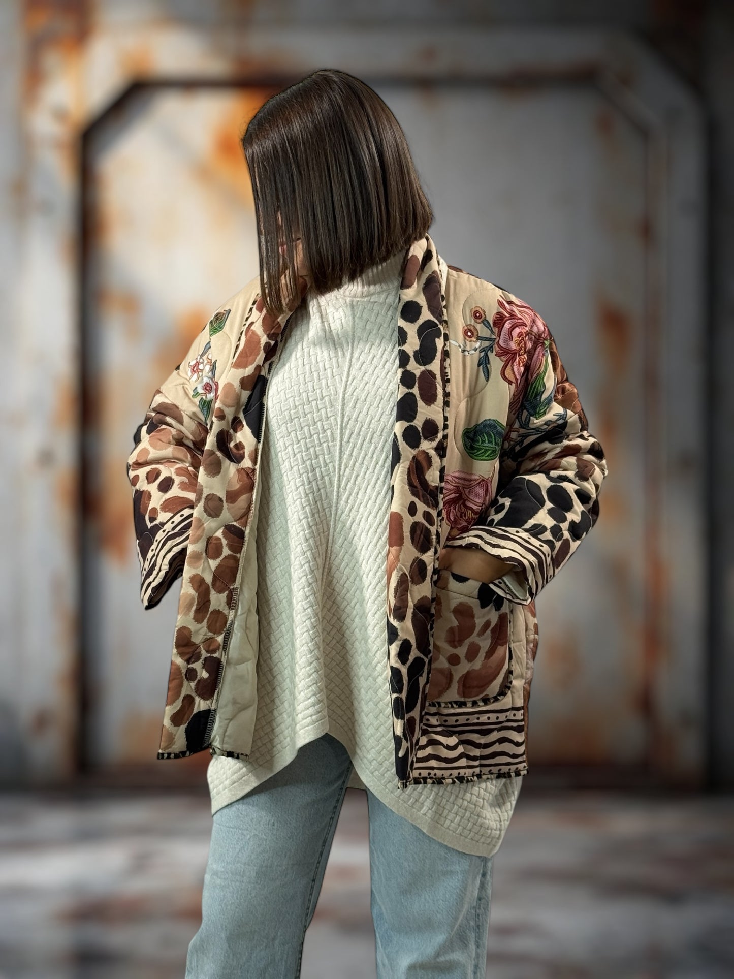 KAREN - VESTE OVERSIZE MATELASSEE JUSQU'A LA TAILLE 52