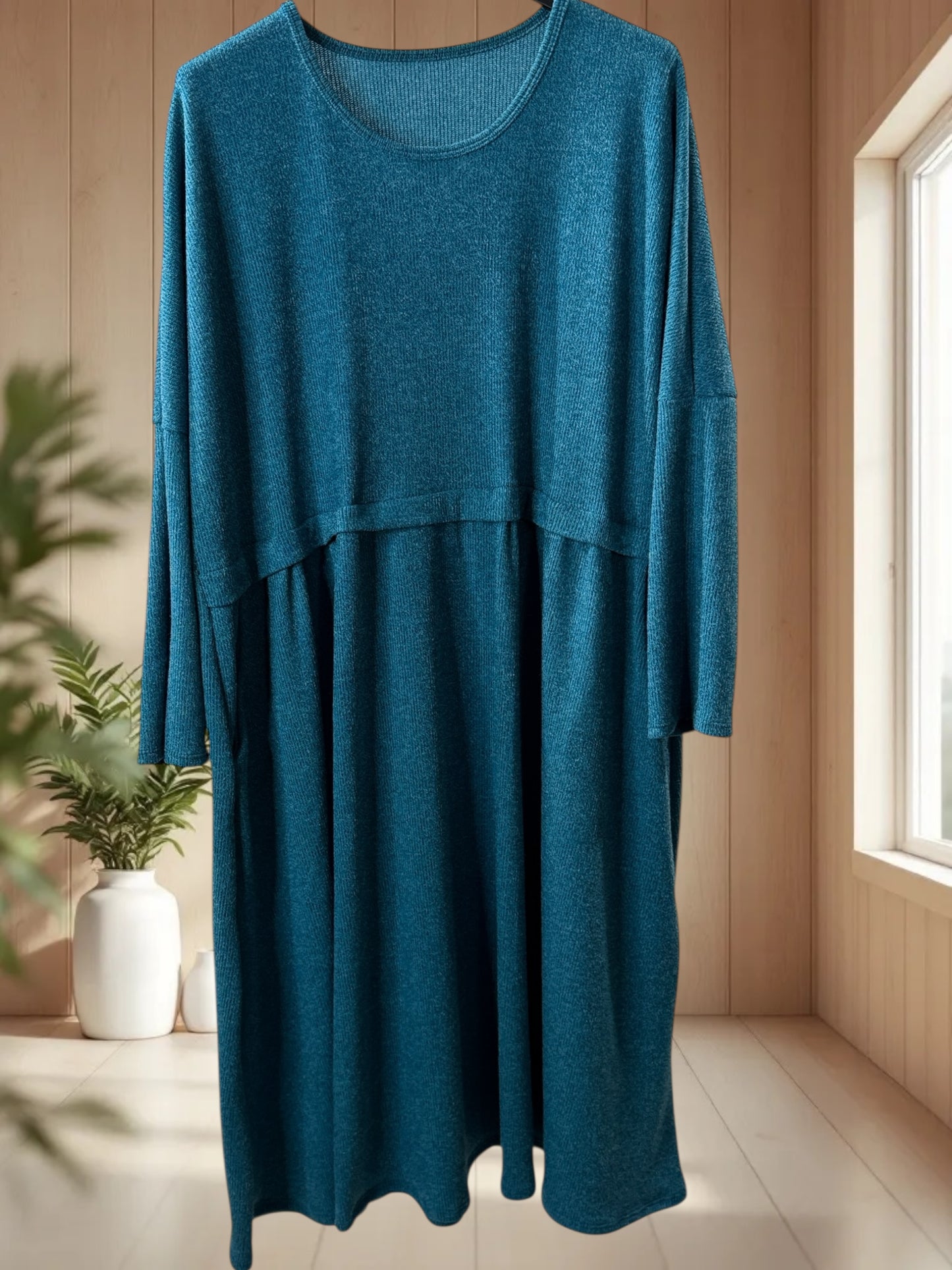 MADELINE - ROBE OVERSIZE BLEU CANARD JUSQU'A LA TAILLE 60