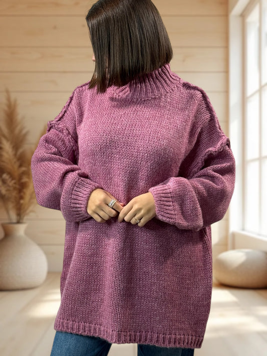 NATHY - PULL OVERSIZE LILAS JUSQU'A LA TAILLE 54