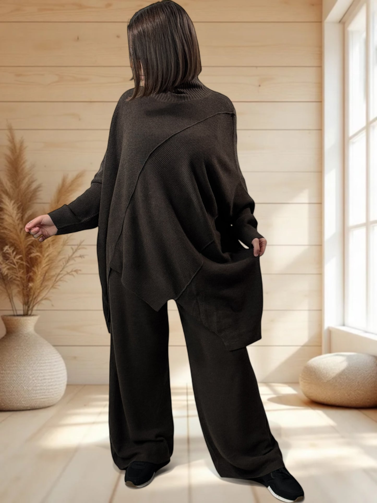 CLOE - ENSEMBLE EN MAILLE CHOCO JUSQU'A LA TAILLE 50