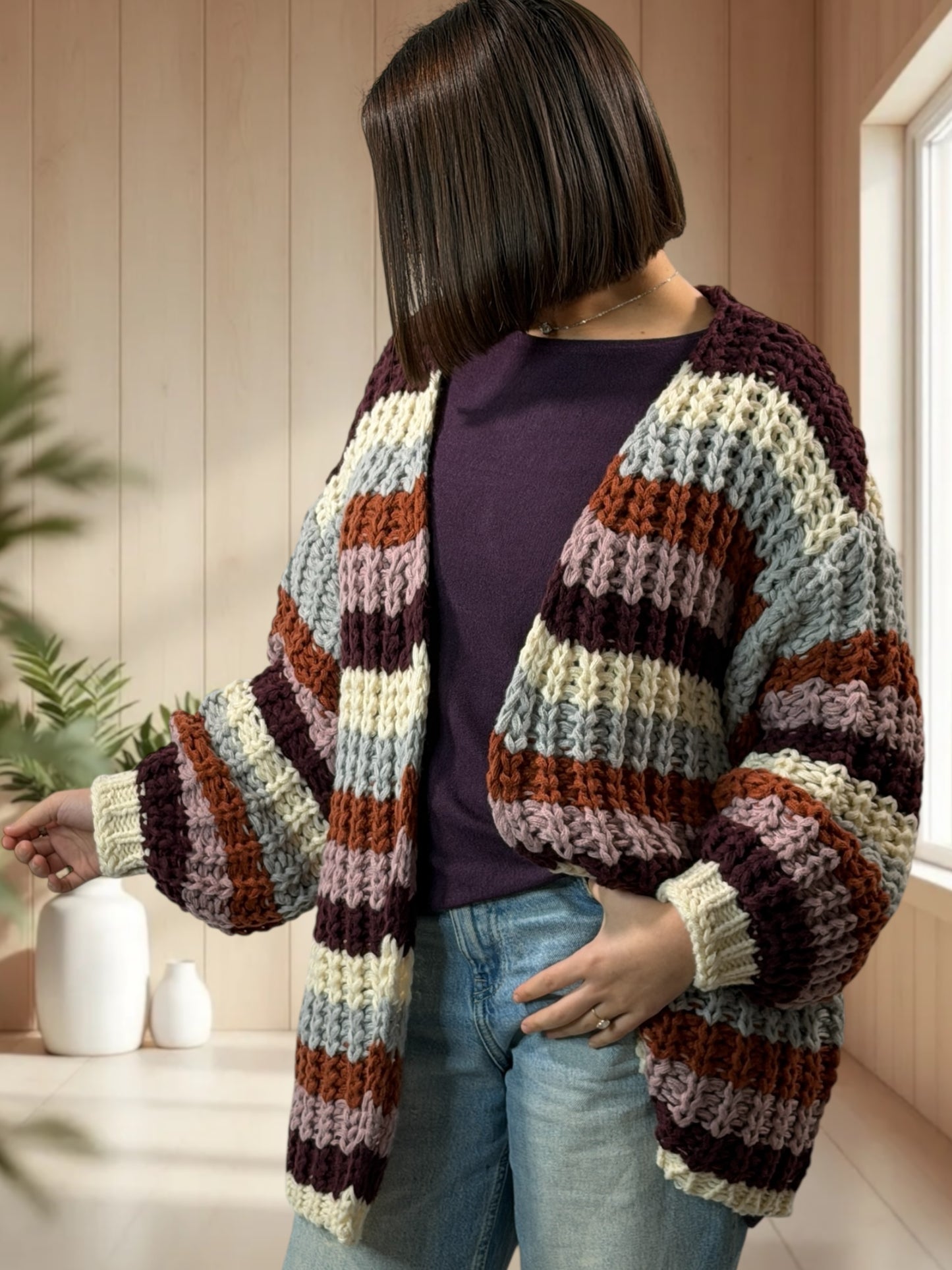 VANESSA - GILET OVERSIZE JUSQU'A LA TAILLE 50/52