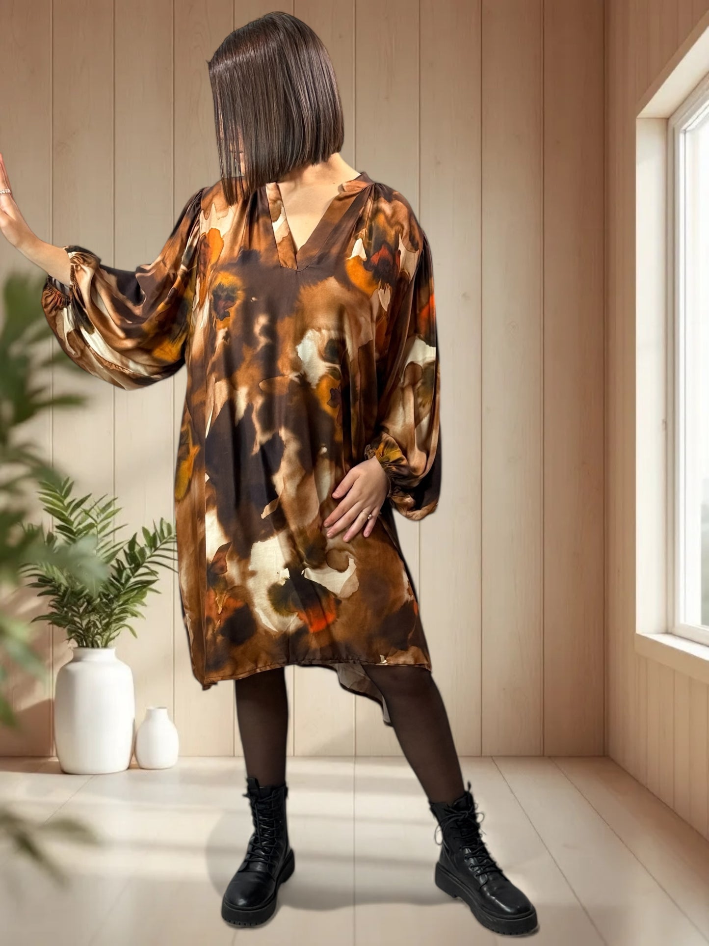 ISABELLA - ROBE FLUIDE A MOTIF OVERSIZE JUSQU'A LA TAILLE 54