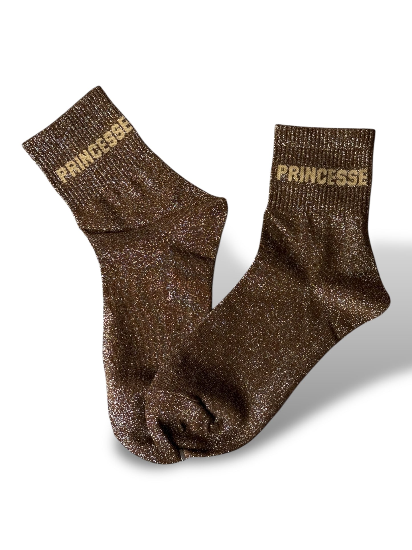 CHAUSSETTES SCINTILLANTES PRINCESSE MARRON