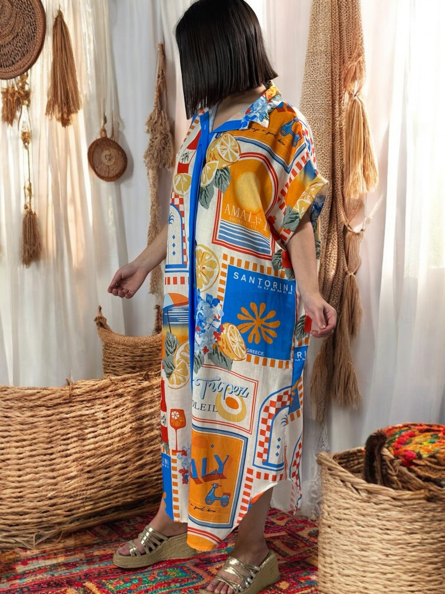 ITICA - ROBE OVERSIZE AVEC MOTIF JUSQU'A LA TAILLE 56