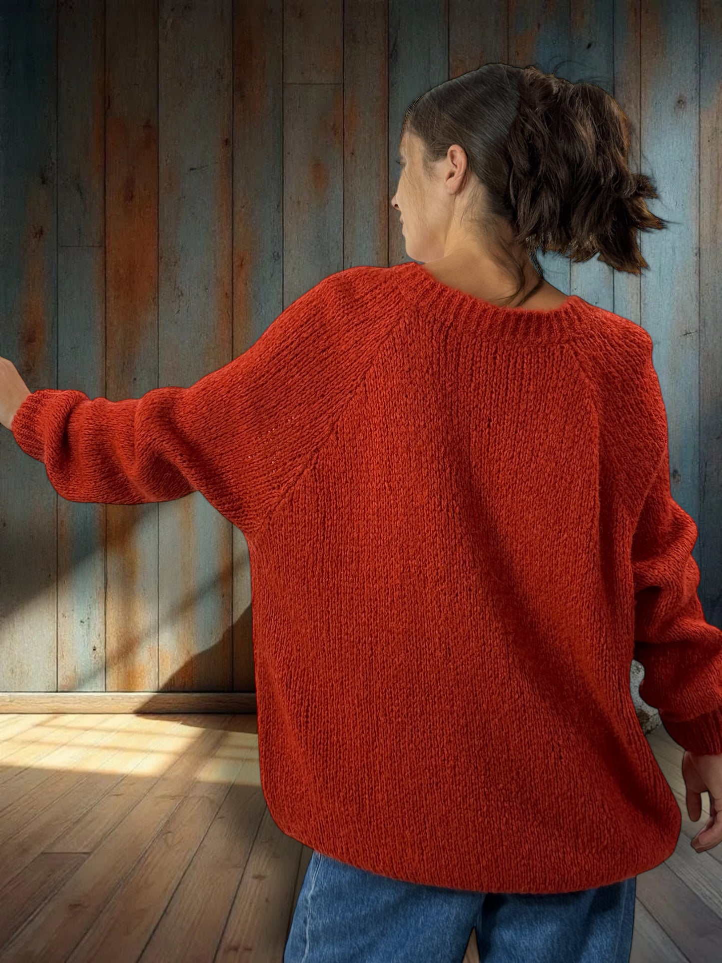 MATTEO - PULL ROUX AVEC MOHAIR JUSQU'A LA TAILLE 54