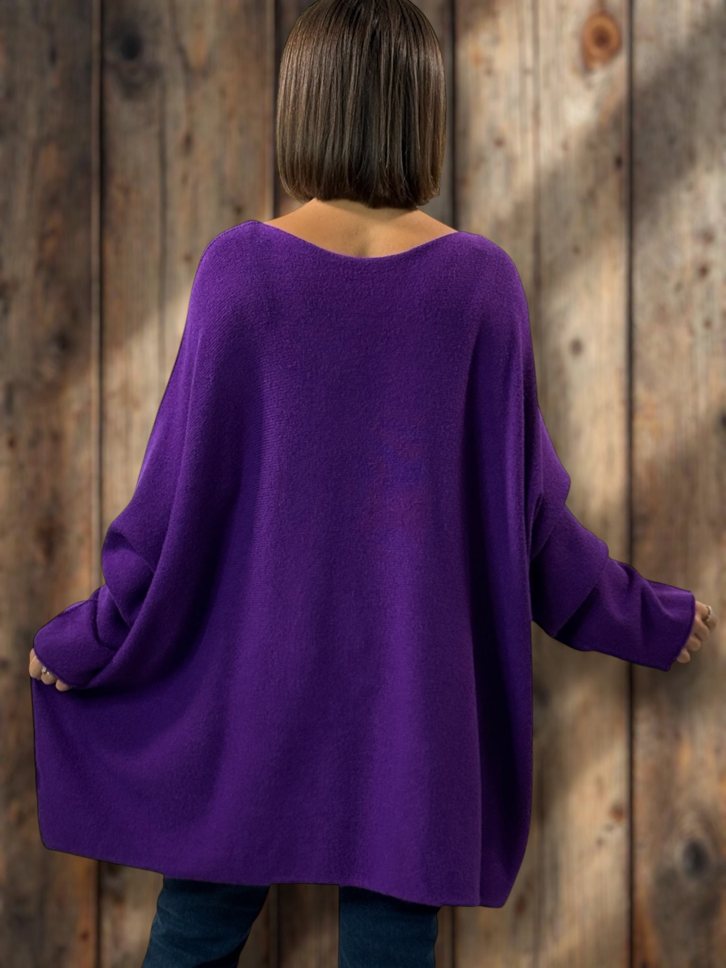 PALOMA - PULL OVERSIZE VIOLET JUSQU'A LA TAILLE 56