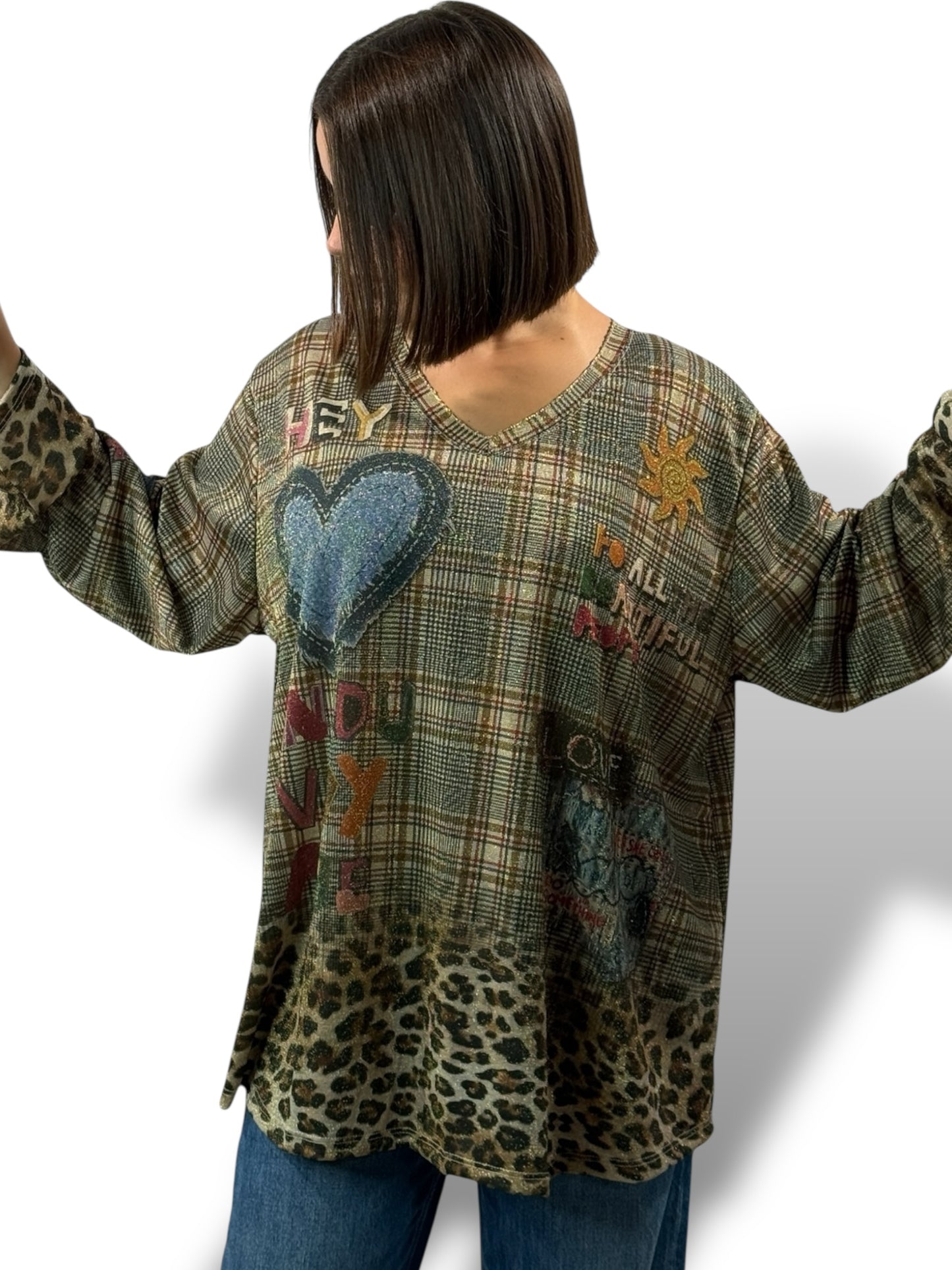 MARYLIN - TOP OVERSIZE FLUIDE SCINTILLANT JUSQU'A LA TAILLE 54