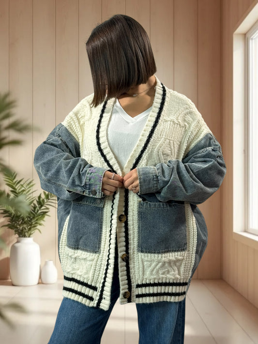 ARTURO - VESTE BLANC CASSE OVERSIZE AVEC JEAN JUSQU'A LA TAILLE 54/56