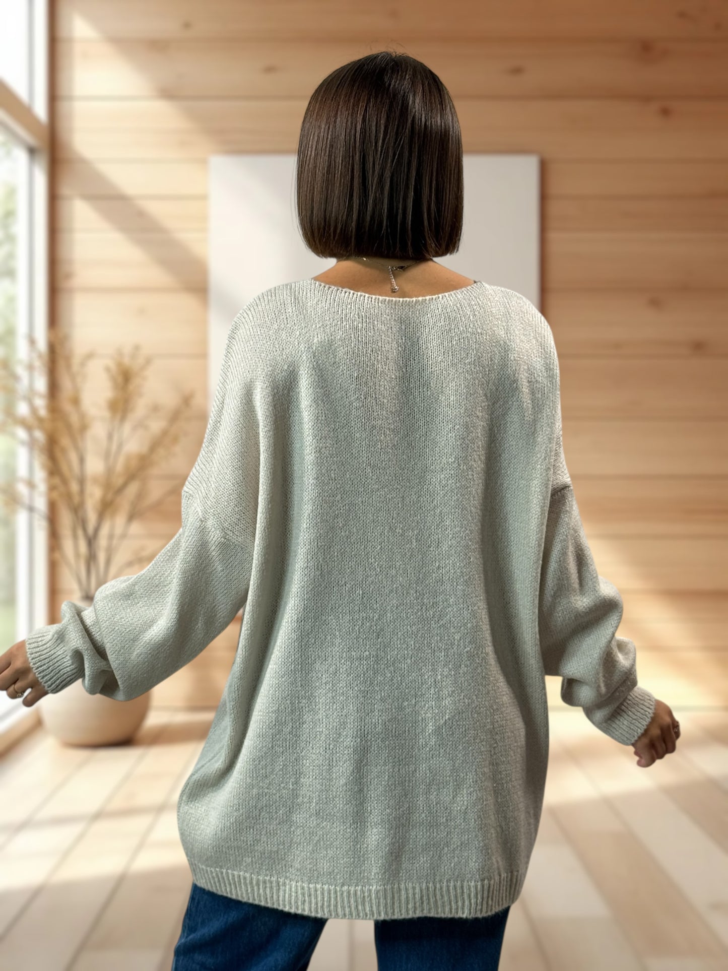 LOULOU - PULL OVERSIZE BEIGE JUSQU'A LA TAILLE 52