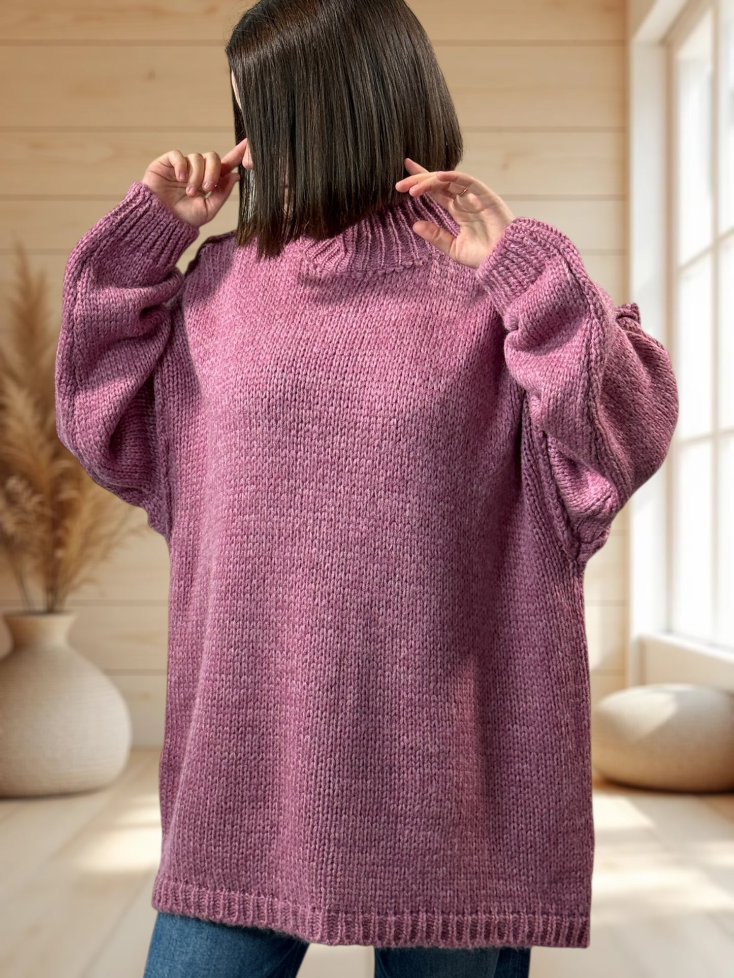 NATHY - PULL OVERSIZE LILAS JUSQU'A LA TAILLE 54