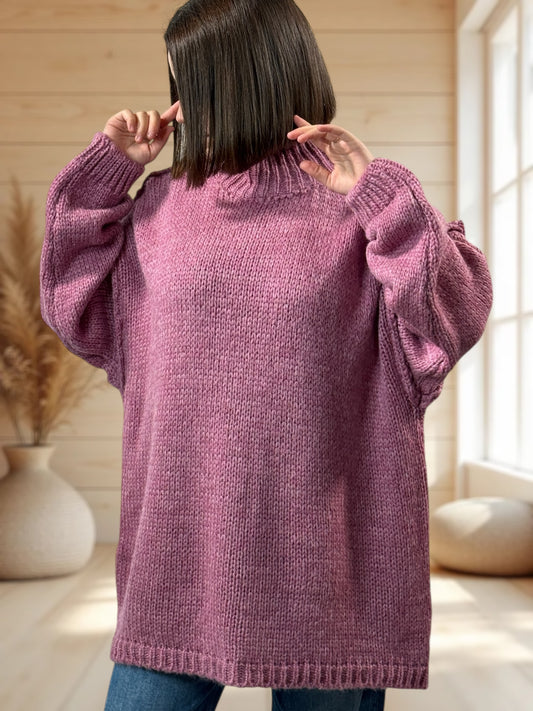 NATHY - PULL OVERSIZE LILAS JUSQU'A LA TAILLE 54