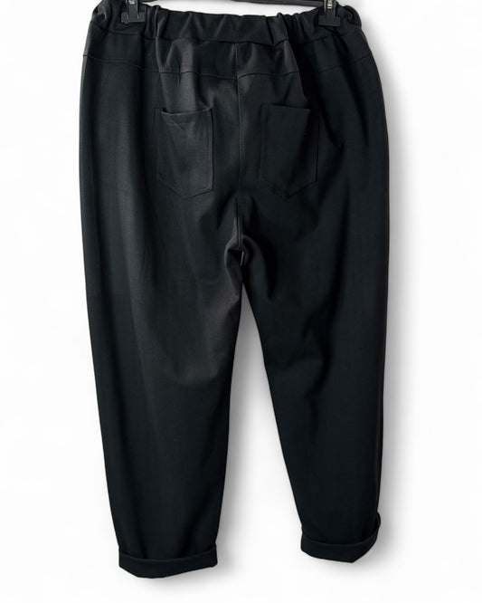 REMENBER - PANTALON NOIR A CHEVRONS JUSQU'A LA TAILLE 52/54