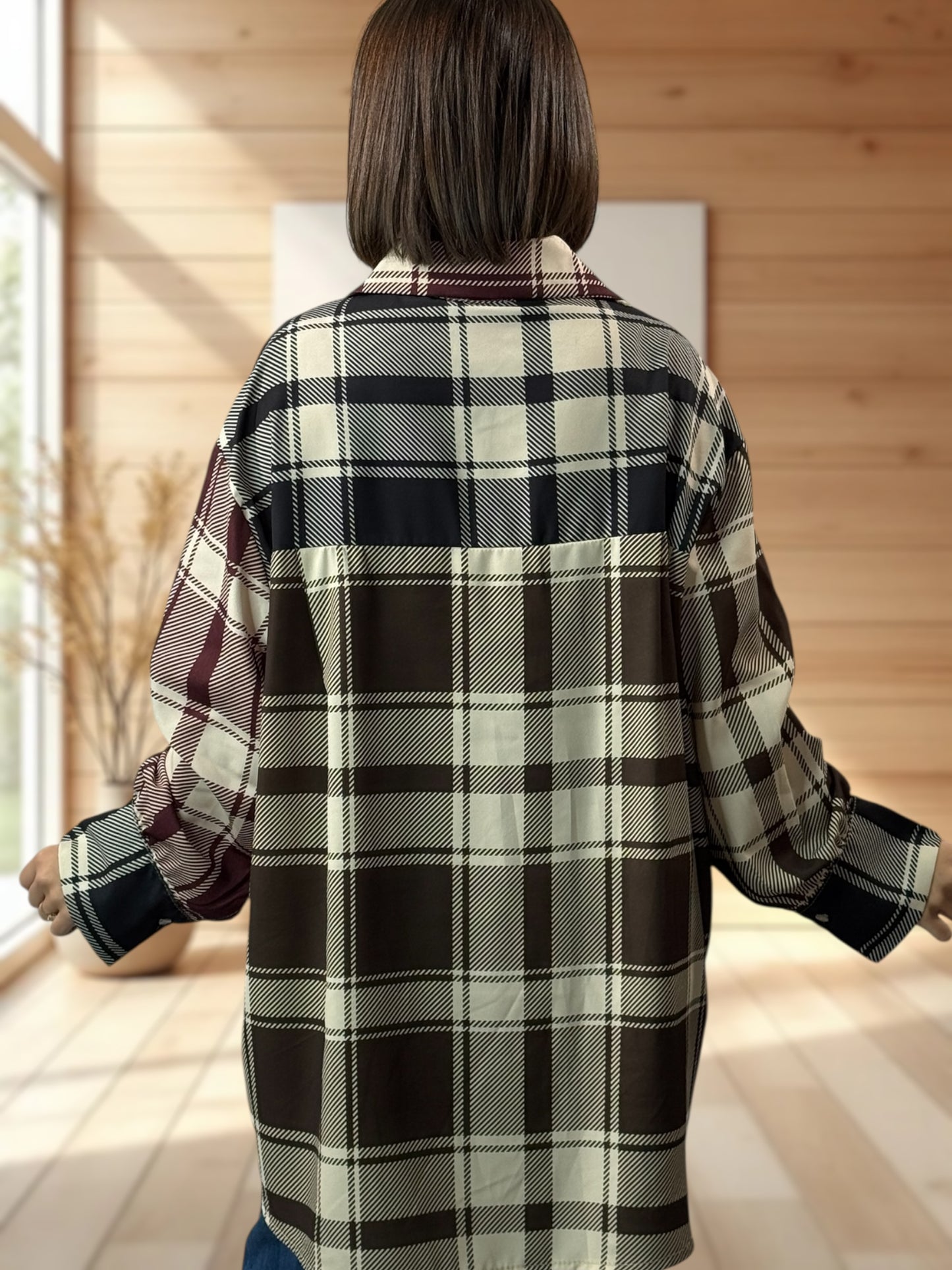 YSOLINE REF5 - CHEMISE OVERSIZE A MOTIF JUSQU'A LA TAILLE 52/54