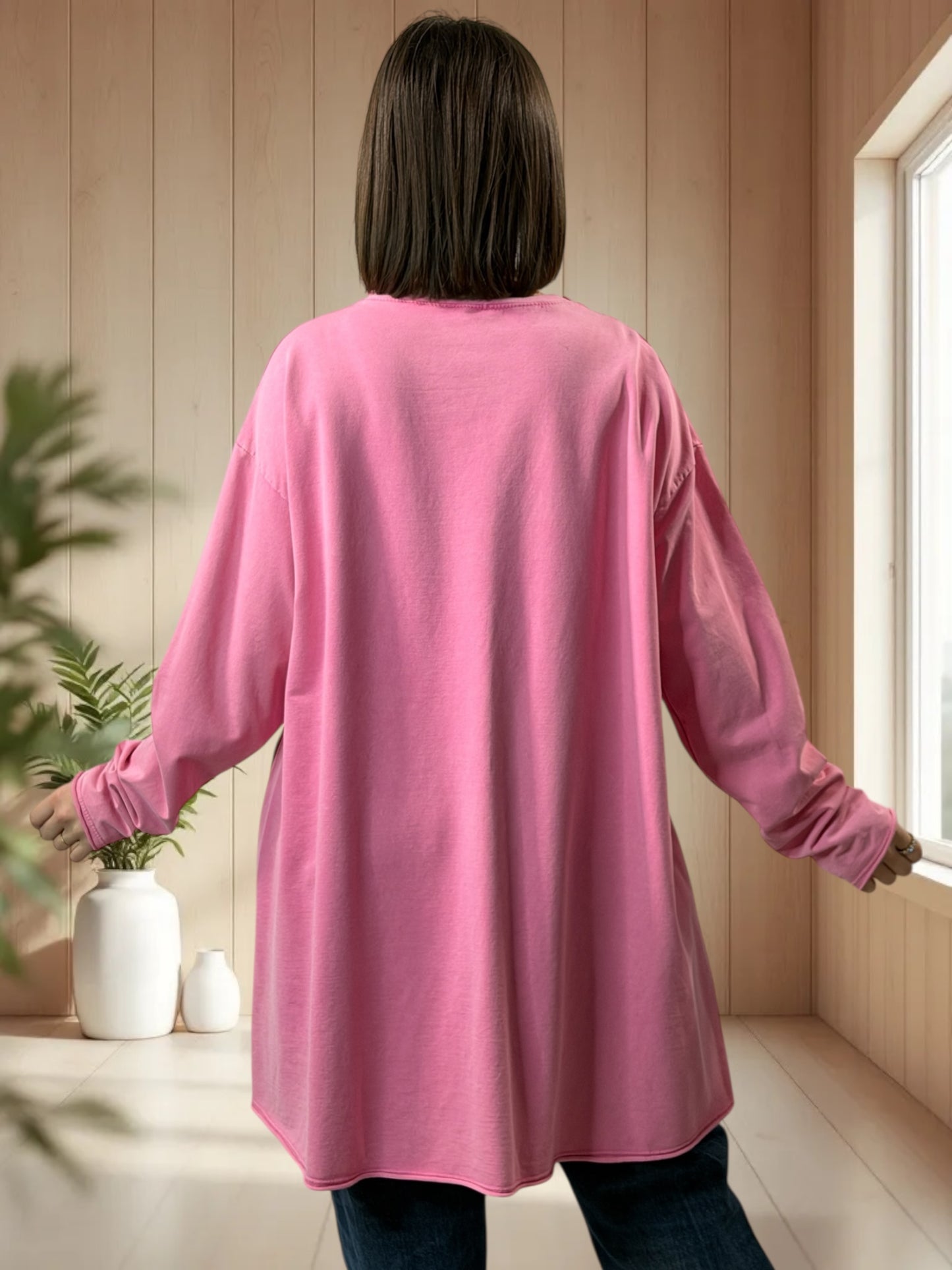 MARLON - SWEAT OVERSIZE ROSE JUSQU'A LA TAILLE 54