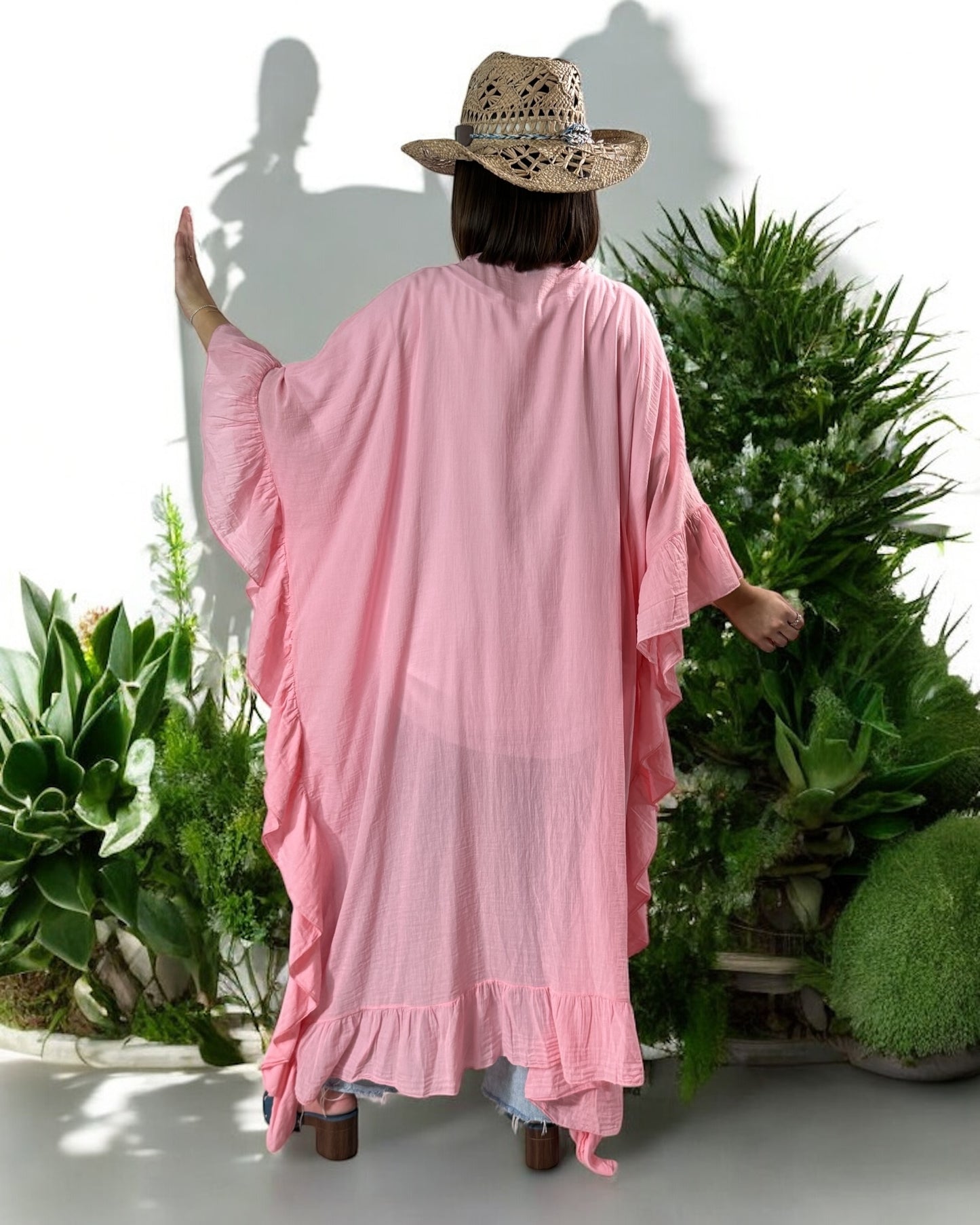 HAPINESS - KIMONO ROSE OVERSIZE JUSQU'A LA TAILLE 60