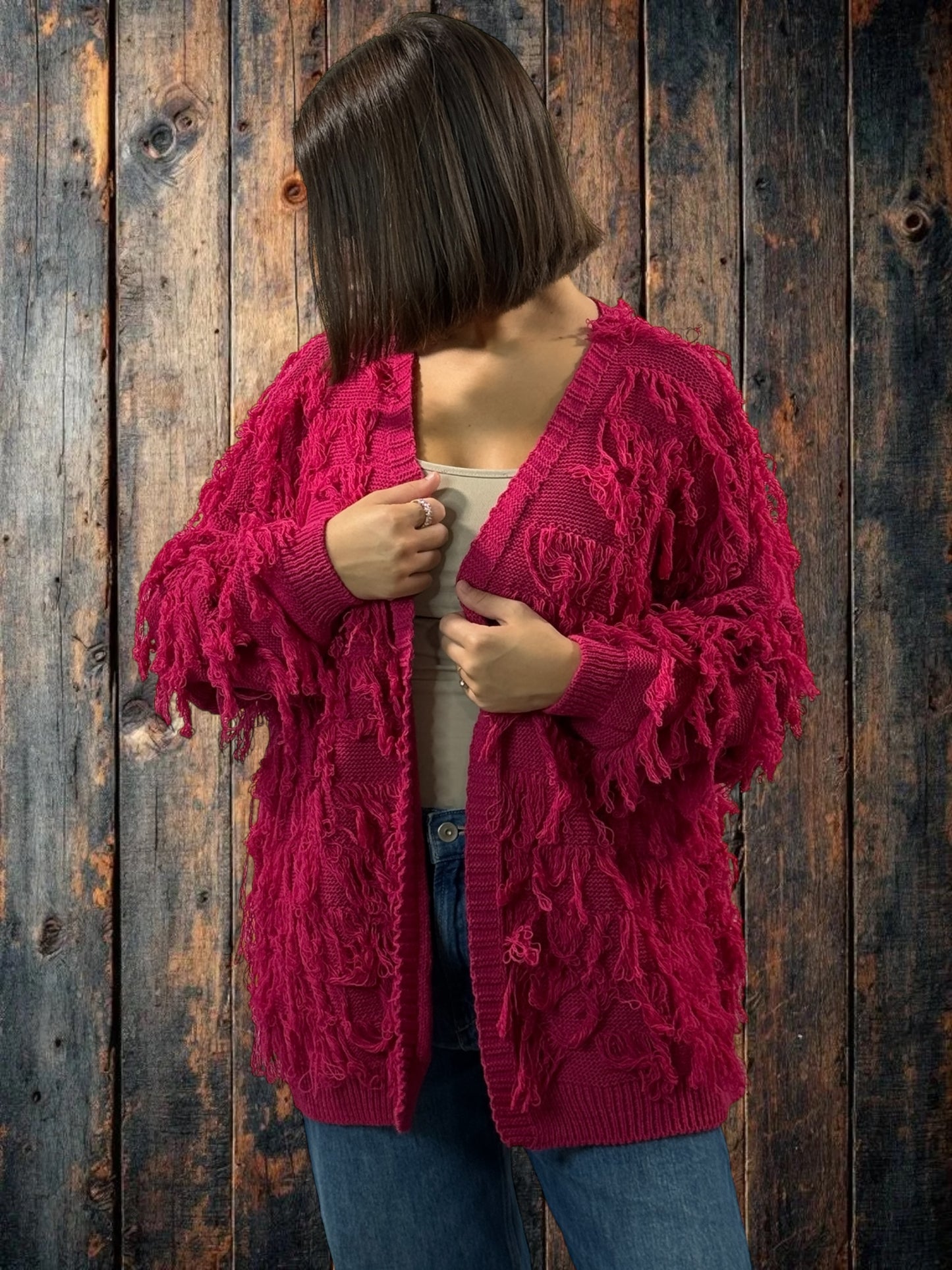 SANDY - GILET FUCHSIA JUSQU'A LA TAILLE 48