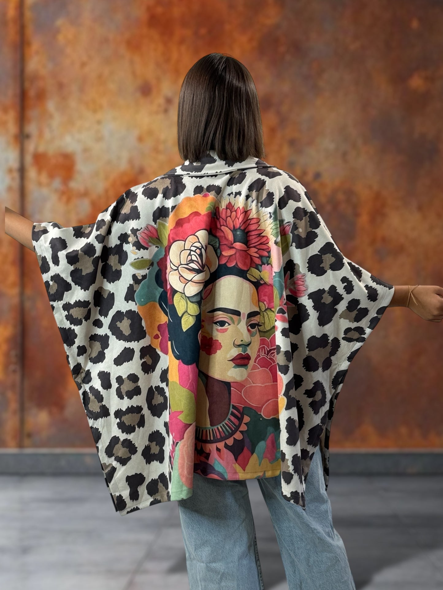 CEZANNE - VESTE CAPE EN SUEDINE JUSQU'A LA TAILLE 60