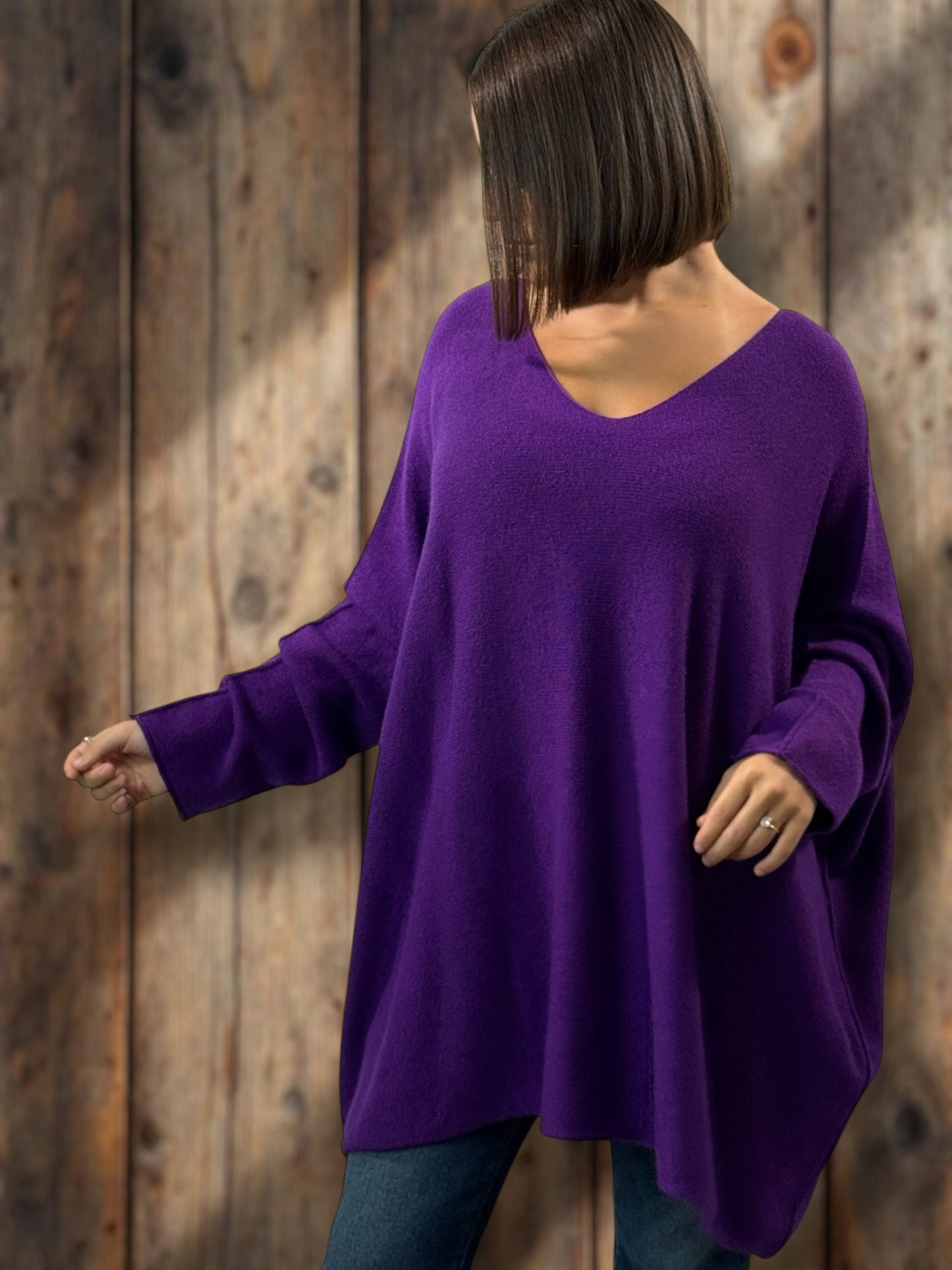 PALOMA - PULL OVERSIZE VIOLET JUSQU'A LA TAILLE 56