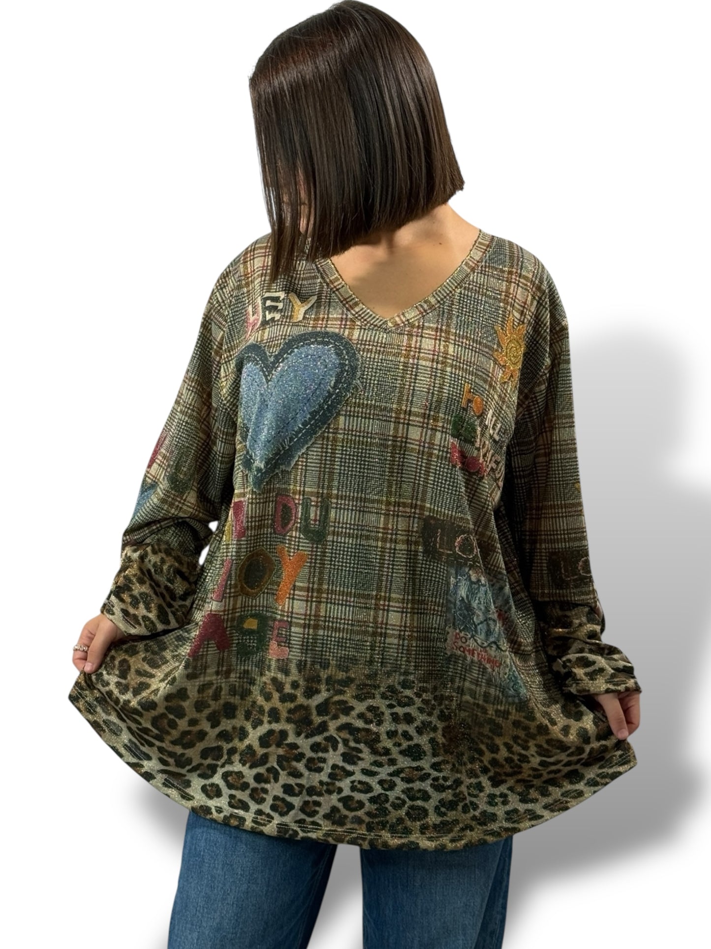 MARYLIN - TOP OVERSIZE FLUIDE SCINTILLANT JUSQU'A LA TAILLE 54