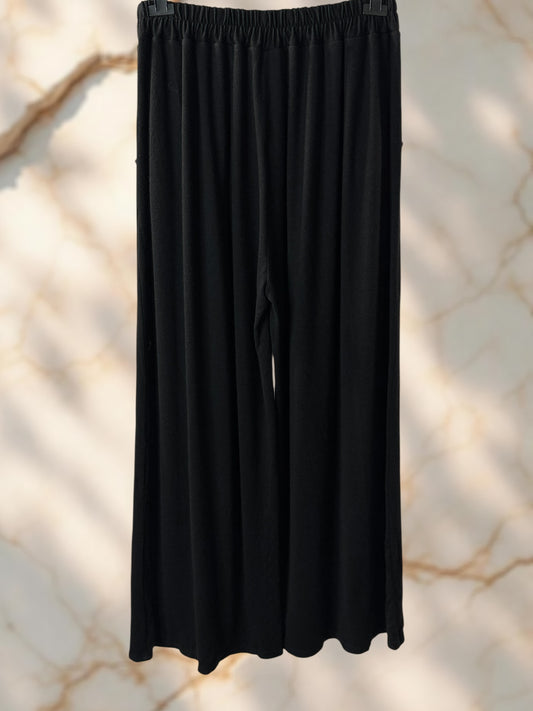 MARLO - PANTALON AMPLE FLUIDE NOIR TAILLE 48 A 58