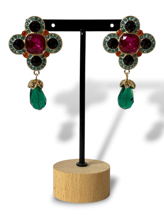 CANNES - BOUCLES D'OREILLES AVEC STRASS