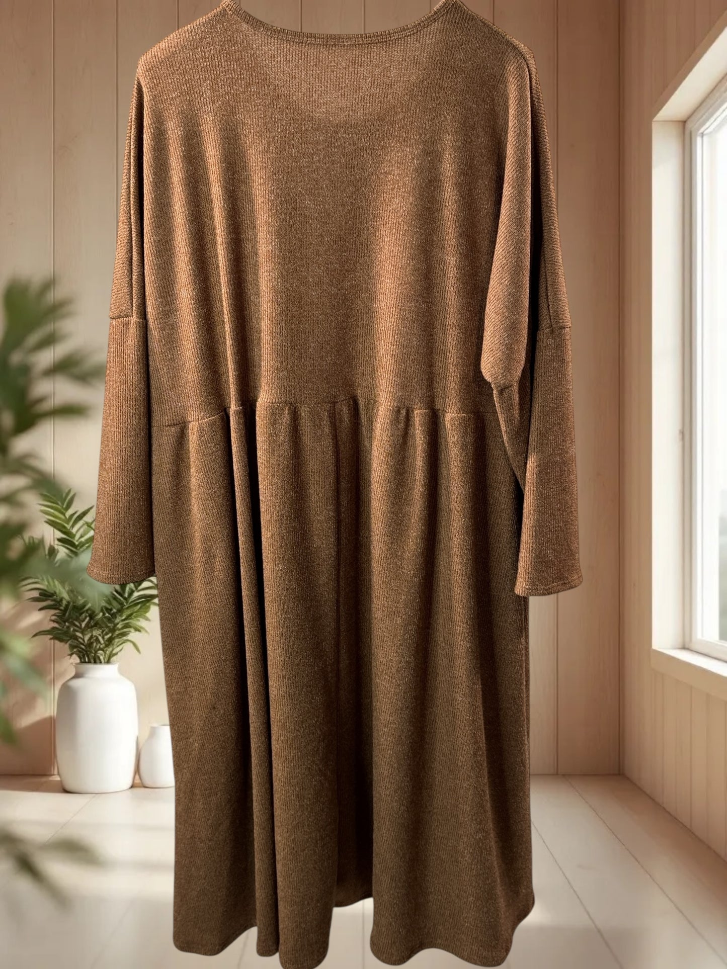 MADELINE - ROBE OVERSIZE CAMEL JUSQU'A LA TAILLE 60