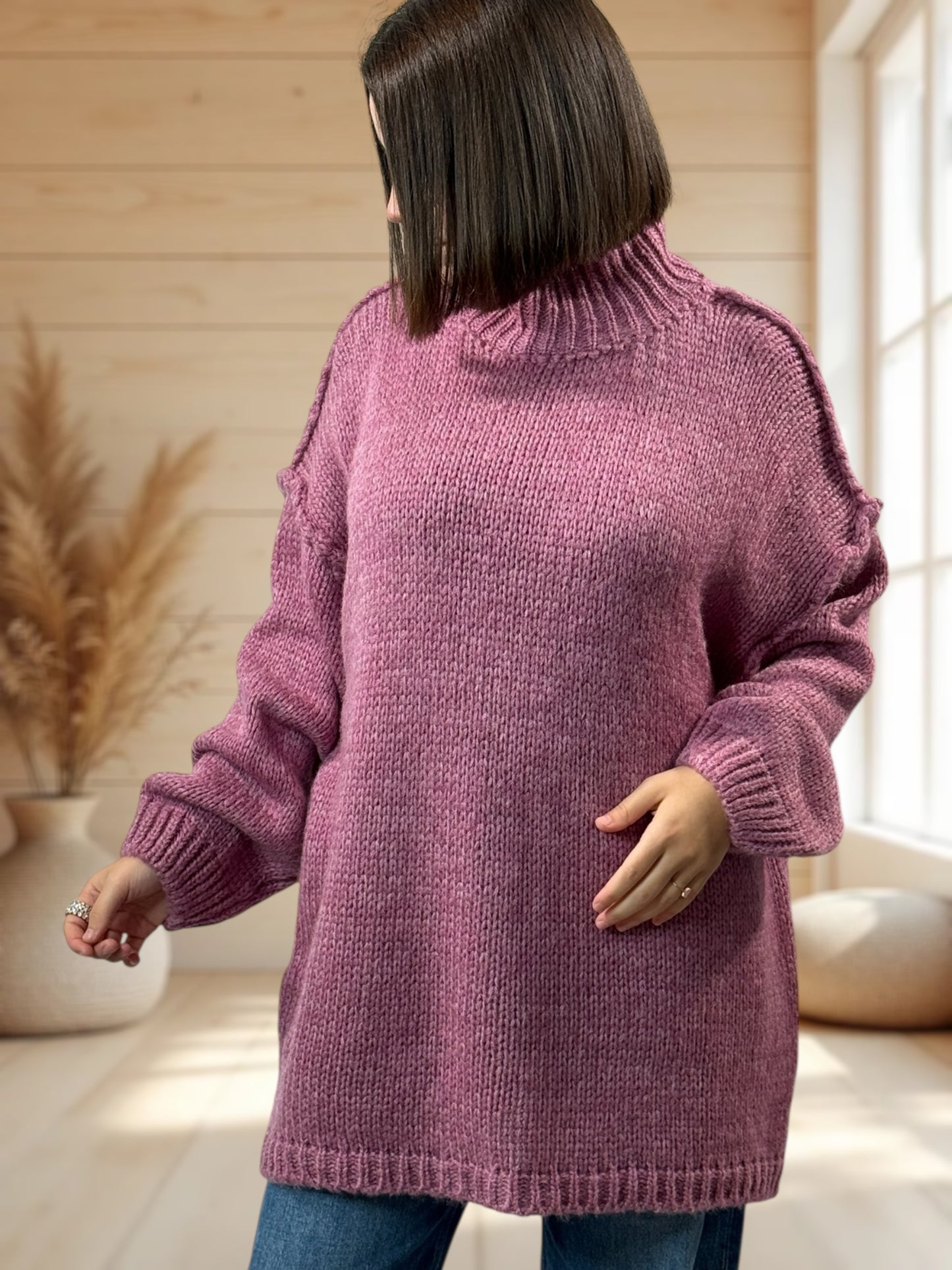 NATHY - PULL OVERSIZE LILAS JUSQU'A LA TAILLE 54
