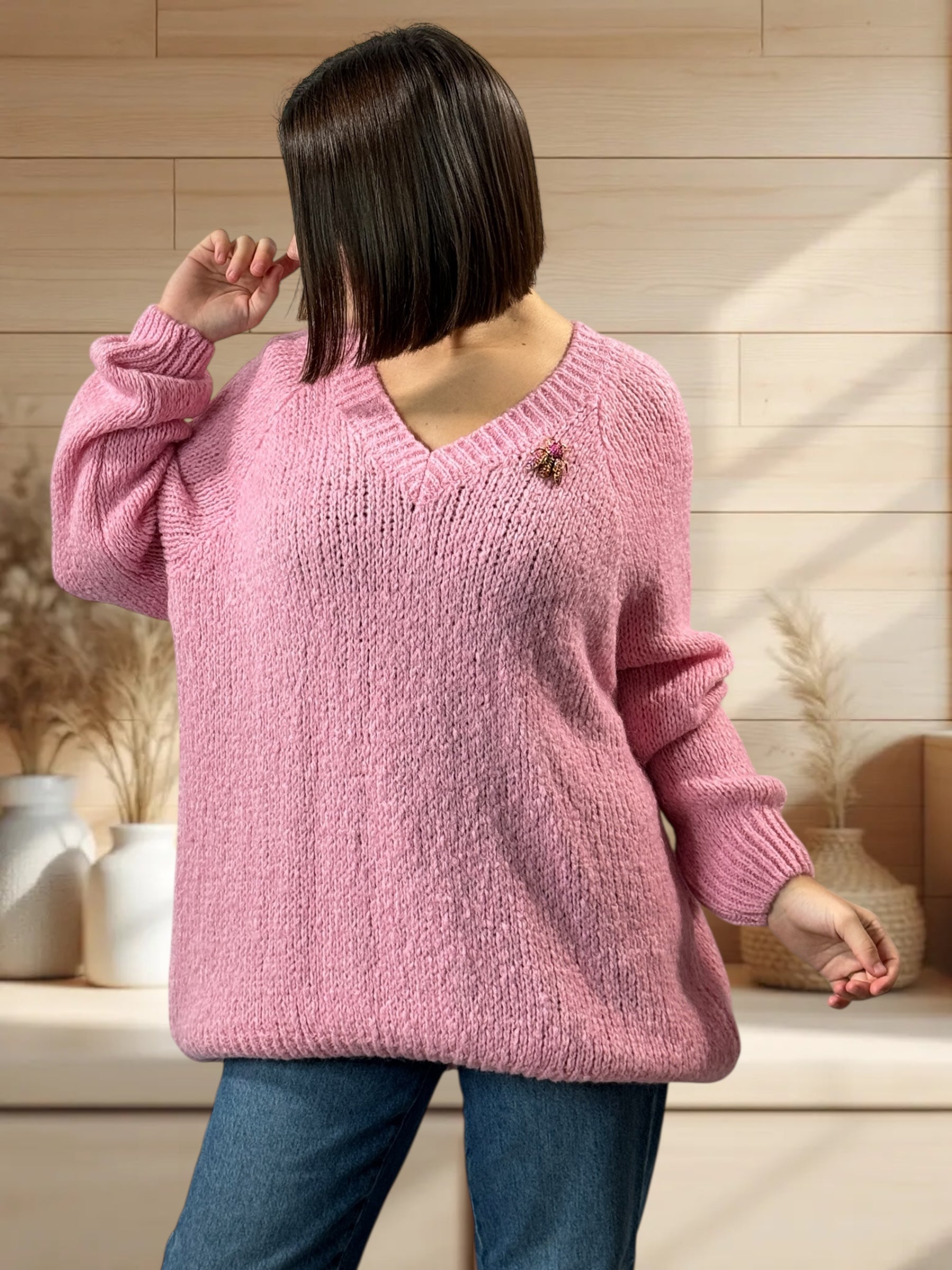Pull mohair rose petite et grande SITE FRANÇAIS – Lyly La
