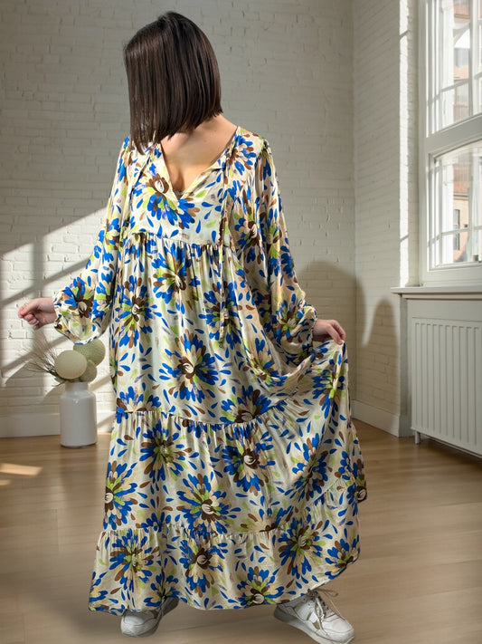 CAMILLA - ROBE AVEC DE LA SOIE MOTIF IMPERIAL JUSQU'A LA TAILLE 52